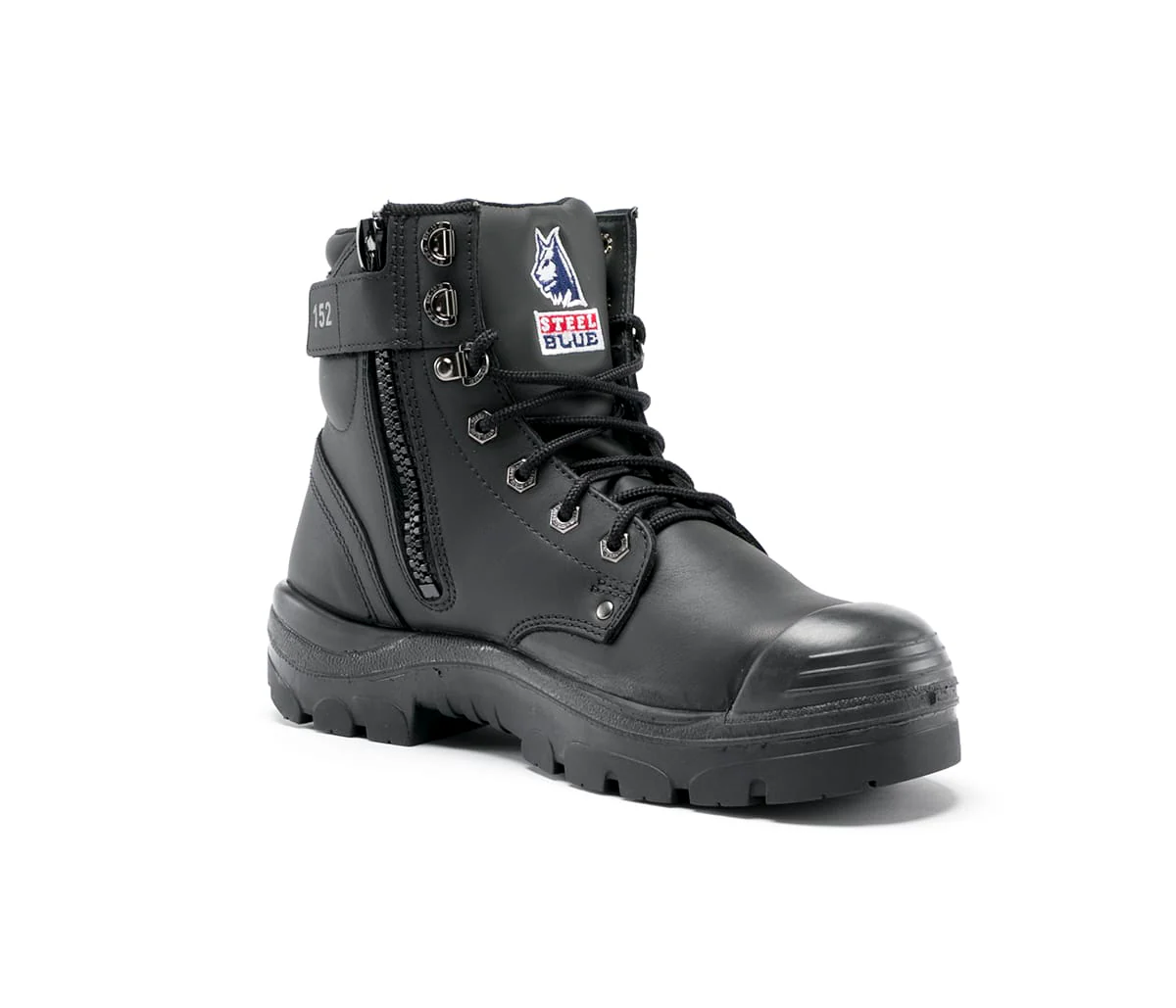 Steel Blue Argyle Lace Up Boot with Zip and Bump Cap -  (332152) - Image 10