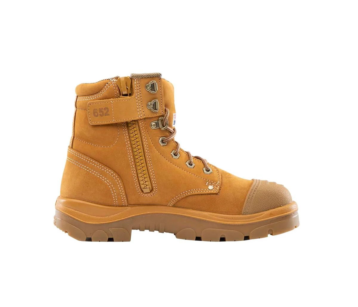 Steel Blue Argyle Lace Up Safety Boot with Zip and Scuff Cap (312652) - Image 10