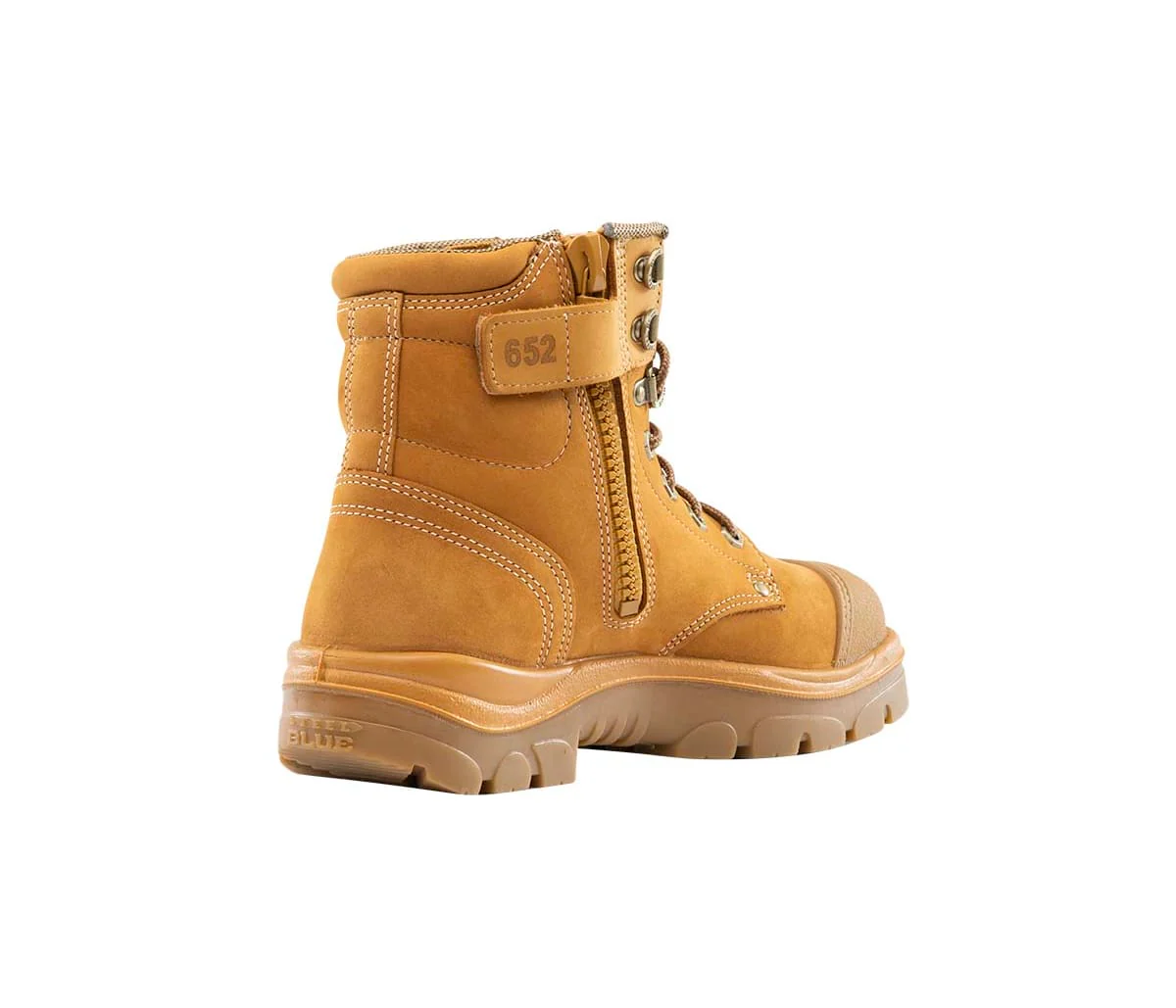 Steel Blue Argyle Lace Up Safety Boot with Zip and Scuff Cap (312652) - Image 12