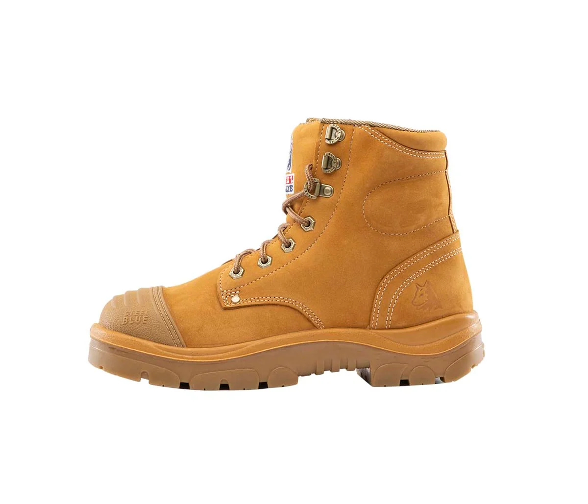 Steel Blue Argyle Lace Up Safety Boot with Zip and Scuff Cap (312652) - Image 15