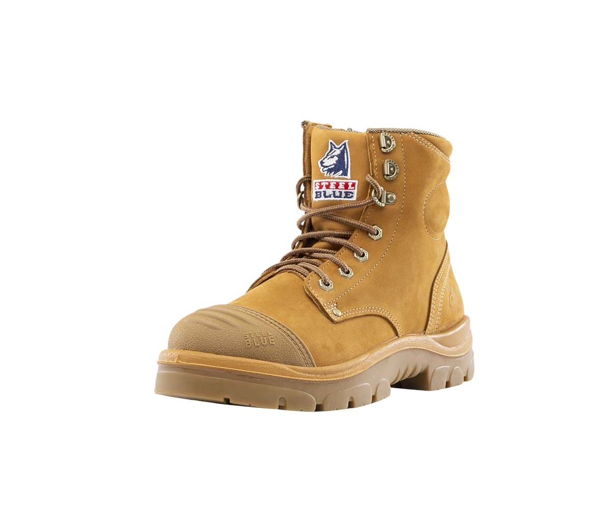Steel Blue Argyle Lace Up Safety Boot with Zip and Scuff Cap (312652) - Image 16