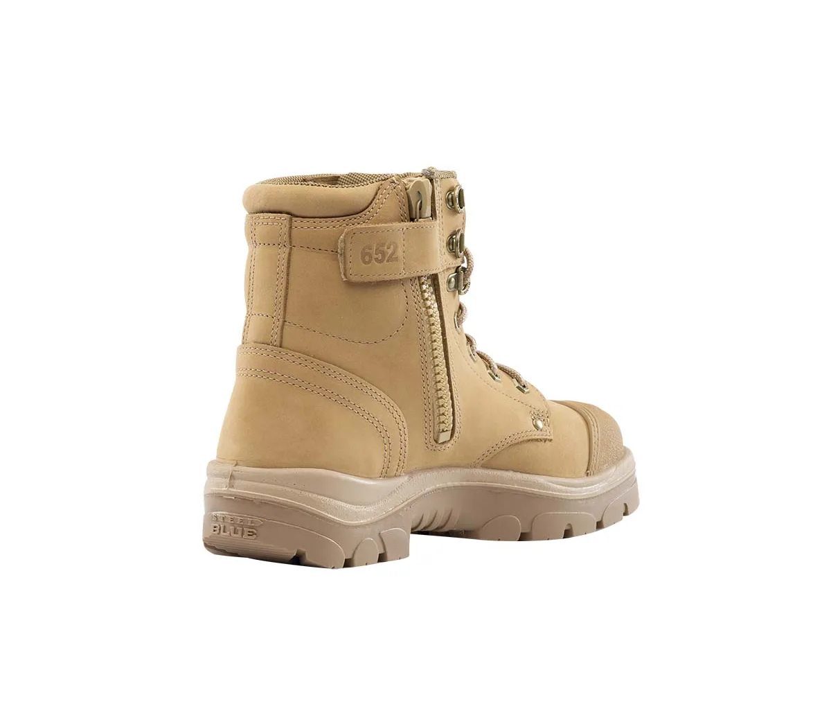 Steel Blue Argyle Lace Up Safety Boot with Zip and Scuff Cap (312652) - Image 23