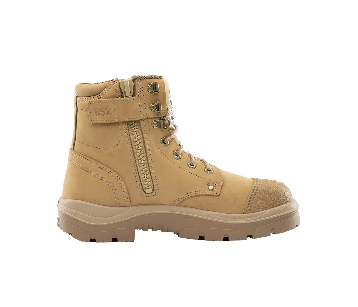 Steel Blue Argyle Lace Up Safety Boot with Zip and Scuff Cap (312652) - Image 24