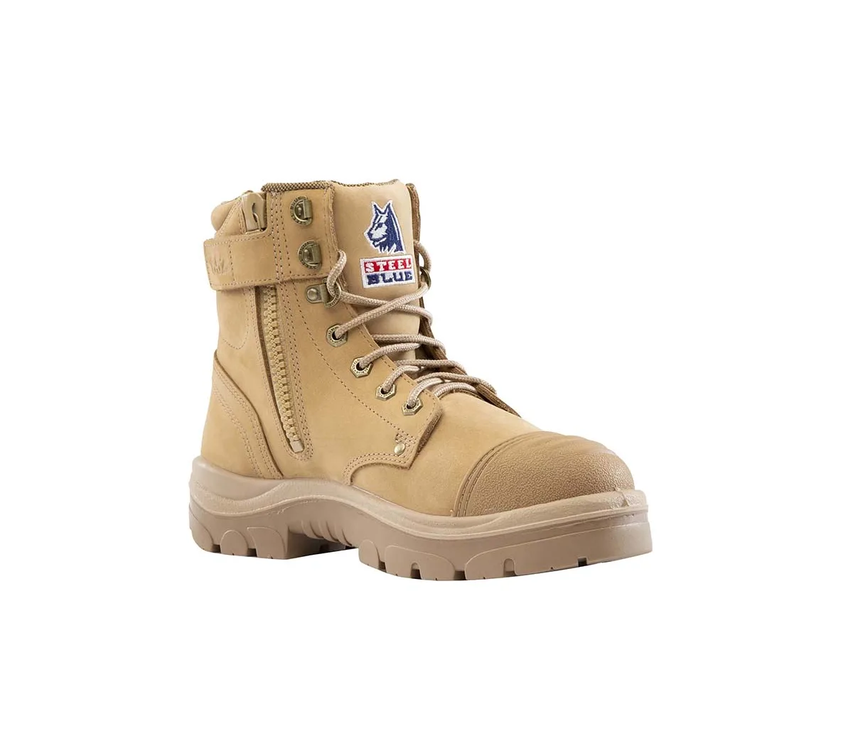 Steel Blue Argyle Lace Up Safety Boot with Zip and Scuff Cap (312652) - Image 25