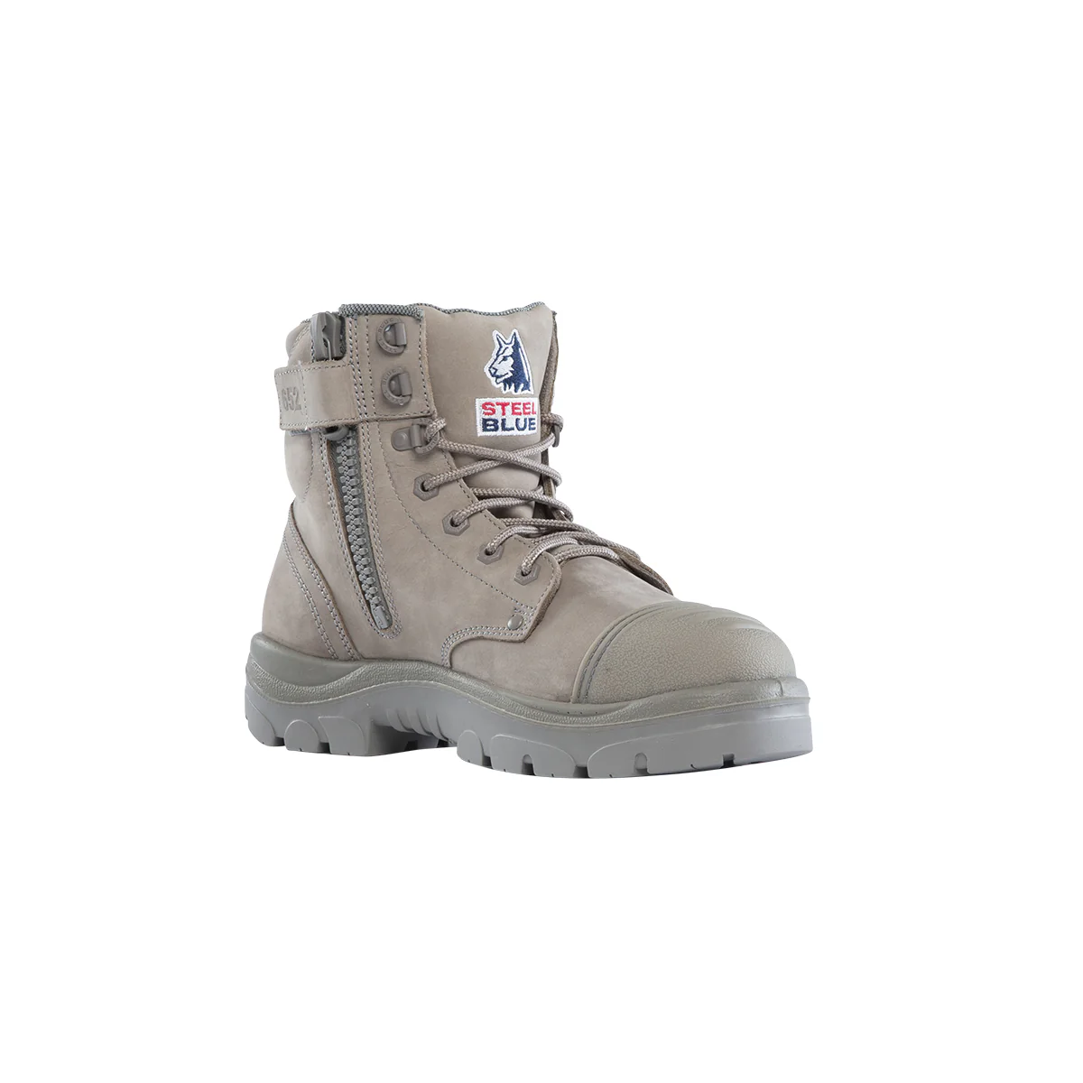 Steel Blue Argyle Lace Up Safety Boot with Zip and Scuff Cap (312652) - Image 26