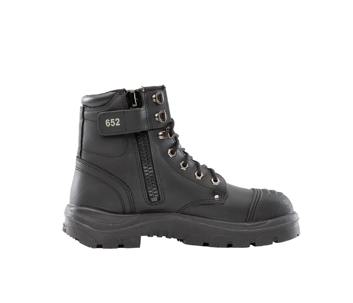 Steel Blue Argyle Lace Up Safety Boot with Zip and Scuff Cap (312652) - Image 3