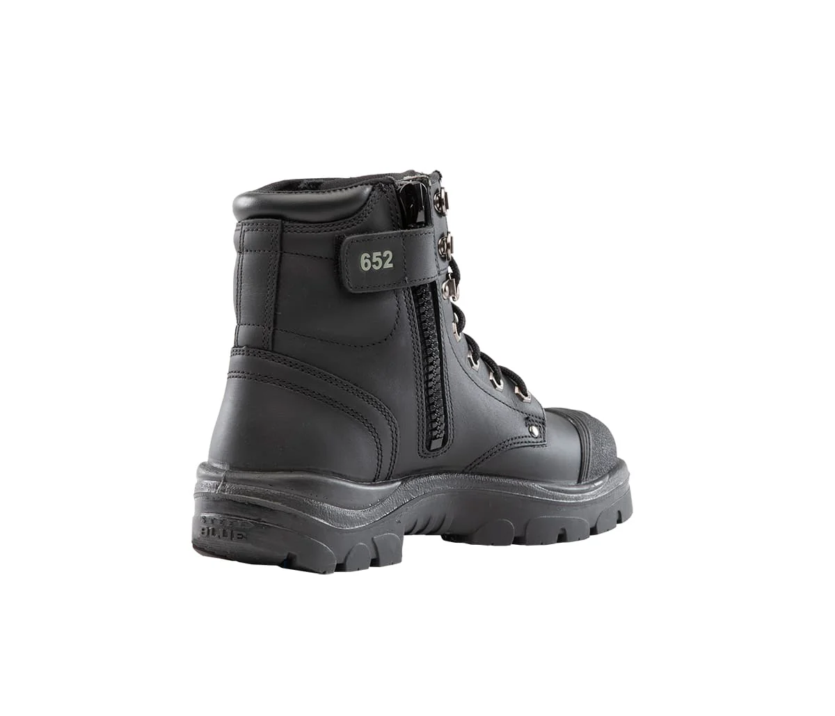 Steel Blue Argyle Lace Up Safety Boot with Zip and Scuff Cap (312652) - Image 4