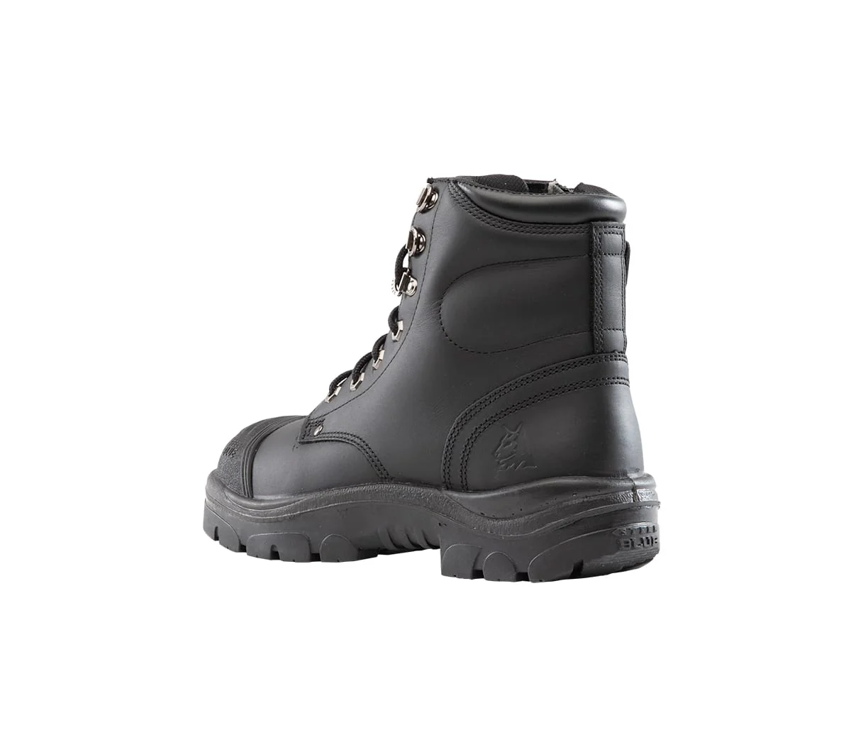 Steel Blue Argyle Lace Up Safety Boot with Zip and Scuff Cap (312652) - Image 6