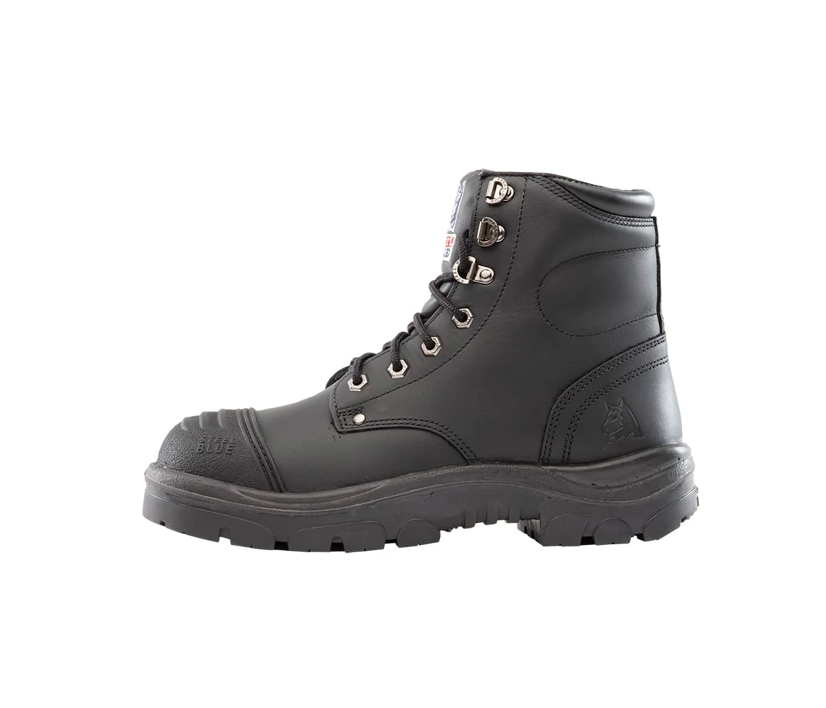 Steel Blue Argyle Lace Up Safety Boot with Zip and Scuff Cap (312652) - Image 7