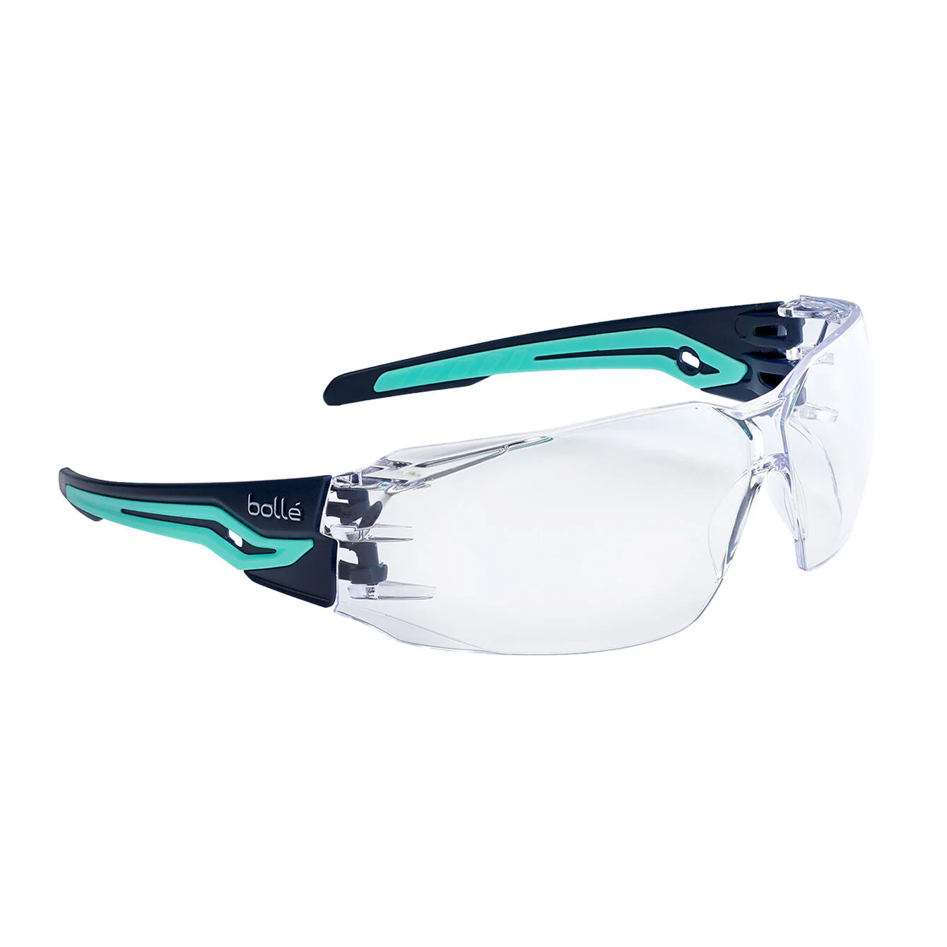 Bolle Safety SILEX Navy / Aqua Temples AS/AF Clear Lens (SILEXPSI) - Image 3