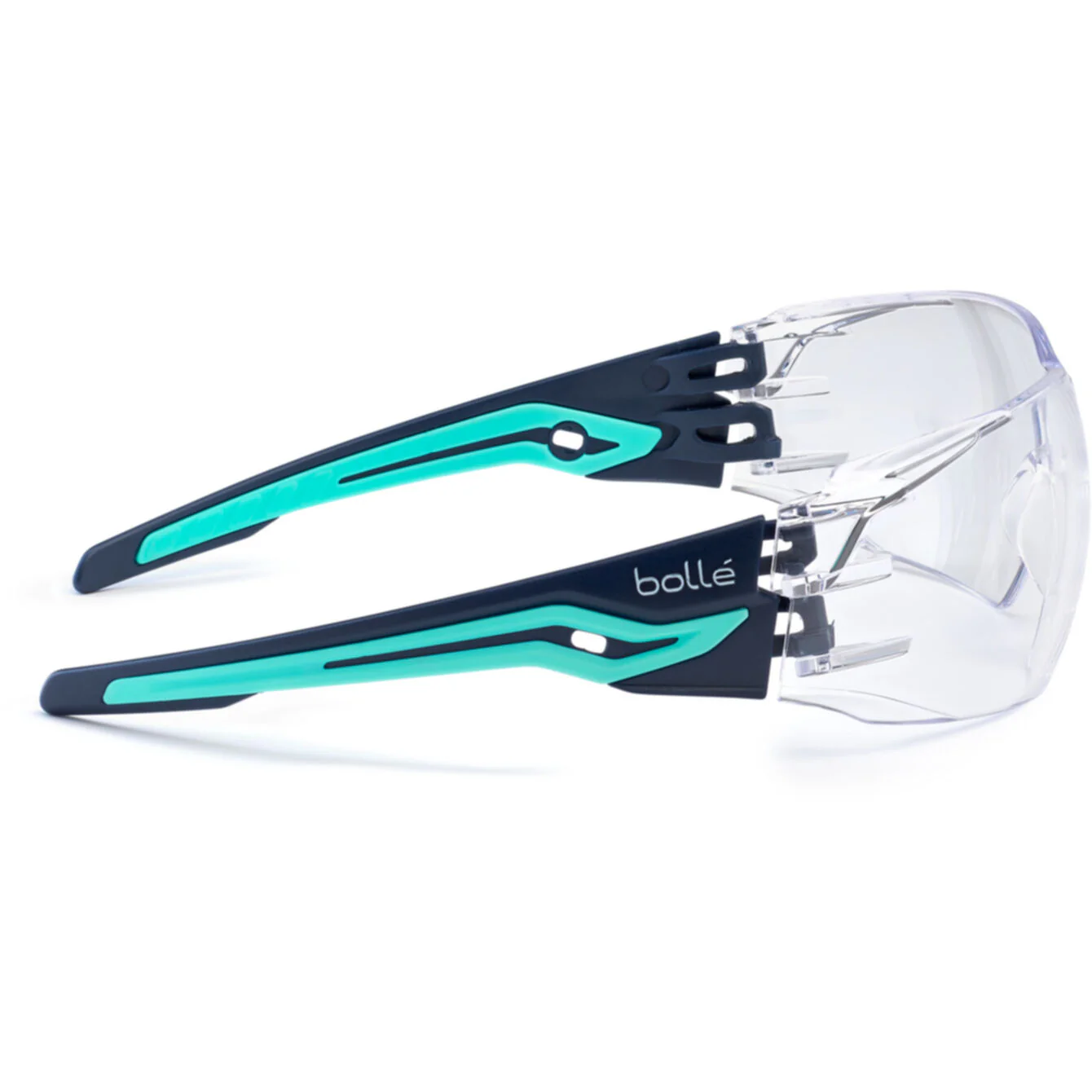 Bolle Safety SILEX Navy / Aqua Temples AS/AF Clear Lens (SILEXPSI) - Image 4