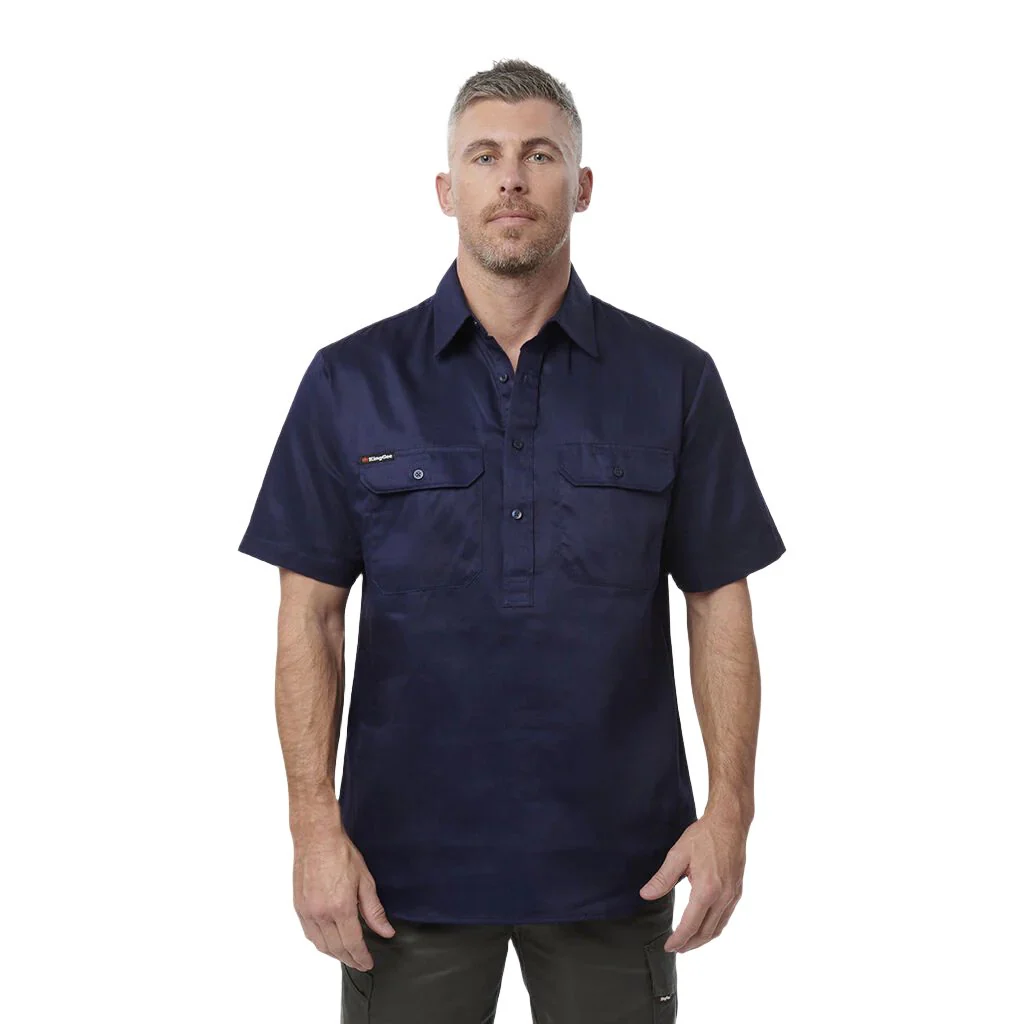 King Gee Originals Short Sleeve Closed Front Cotton Drill Work Shirt (K04060) - Image 10