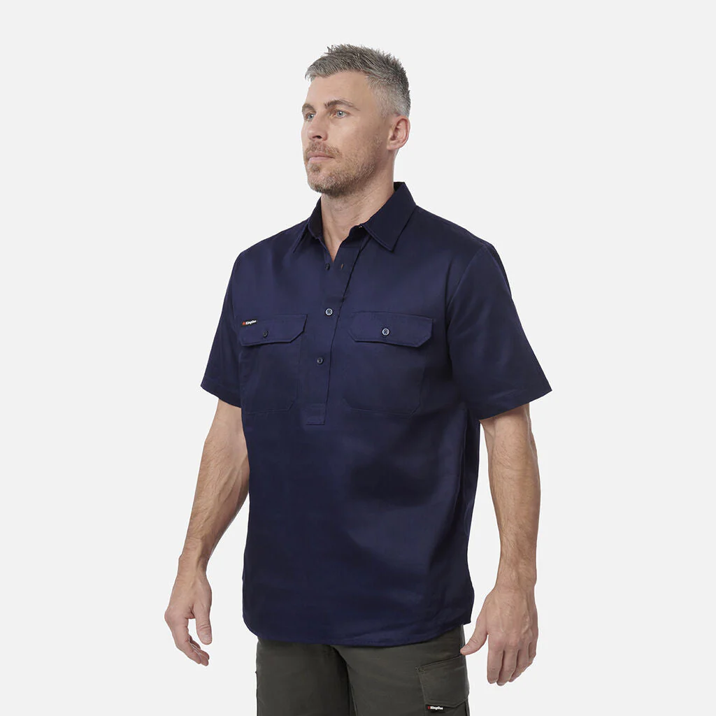 King Gee Originals Short Sleeve Closed Front Cotton Drill Work Shirt (K04060) - Image 11