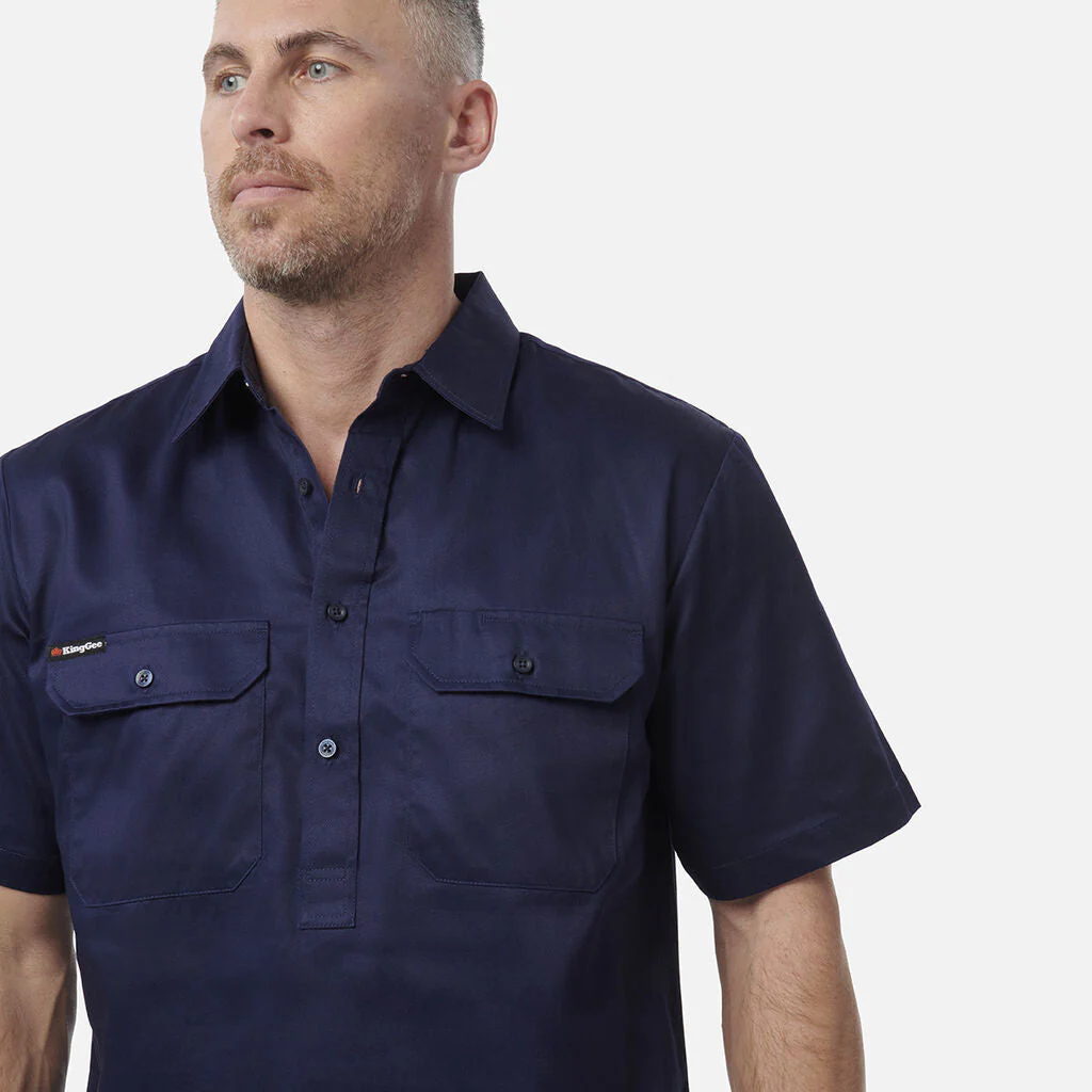 King Gee Originals Short Sleeve Closed Front Cotton Drill Work Shirt (K04060) - Image 14