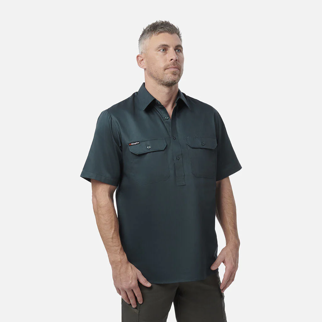 King Gee Originals Short Sleeve Closed Front Cotton Drill Work Shirt (K04060) - Image 5