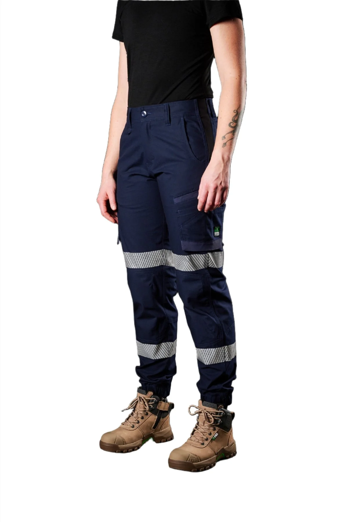 FXD Workwear Reflective Cuffed Stretch Ripstop Women's Work Pants (WP8WT) - Image 2