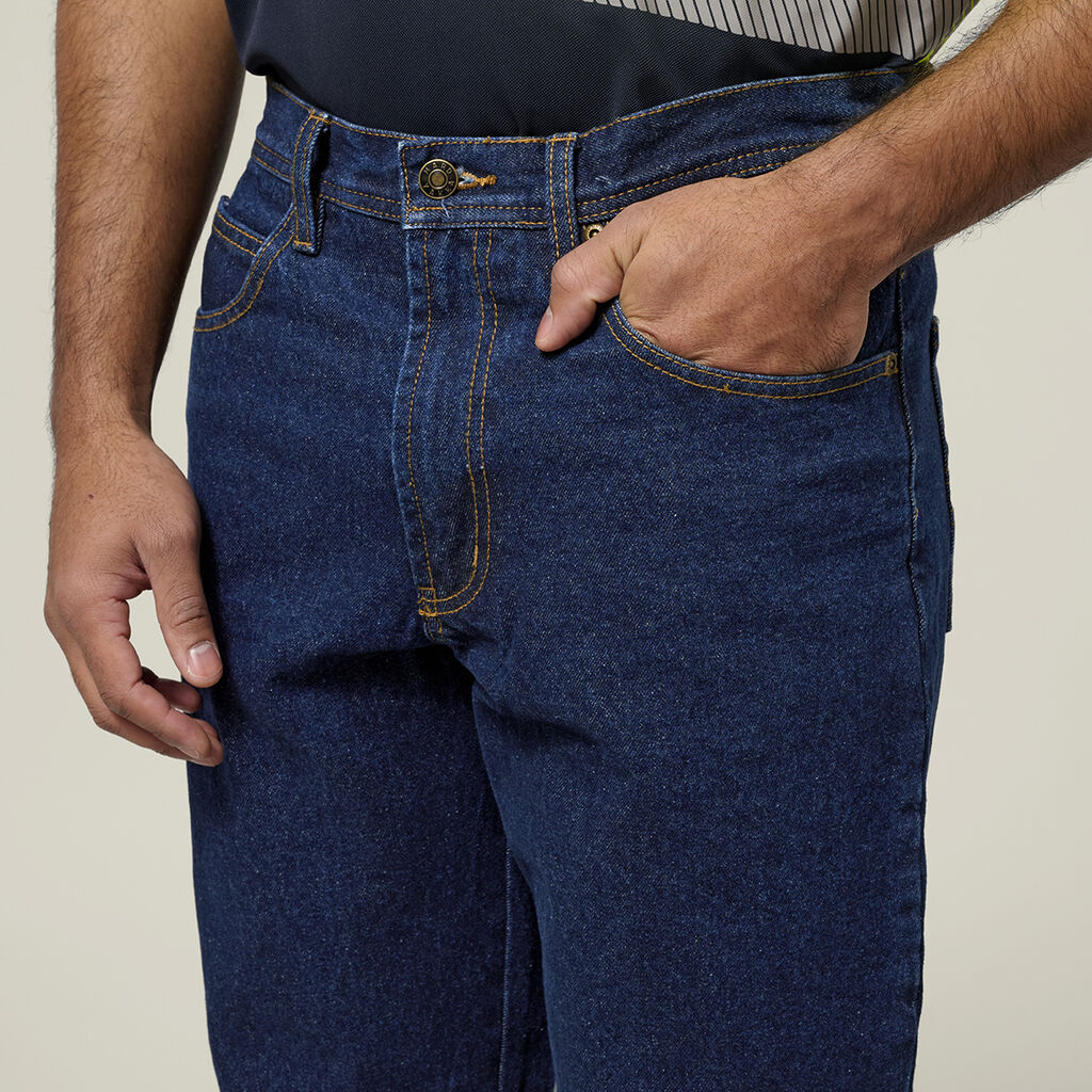 Hard Yakka Enzyme Washed Straight Leg Taped Denim Jeans (Y03513) - Image 6