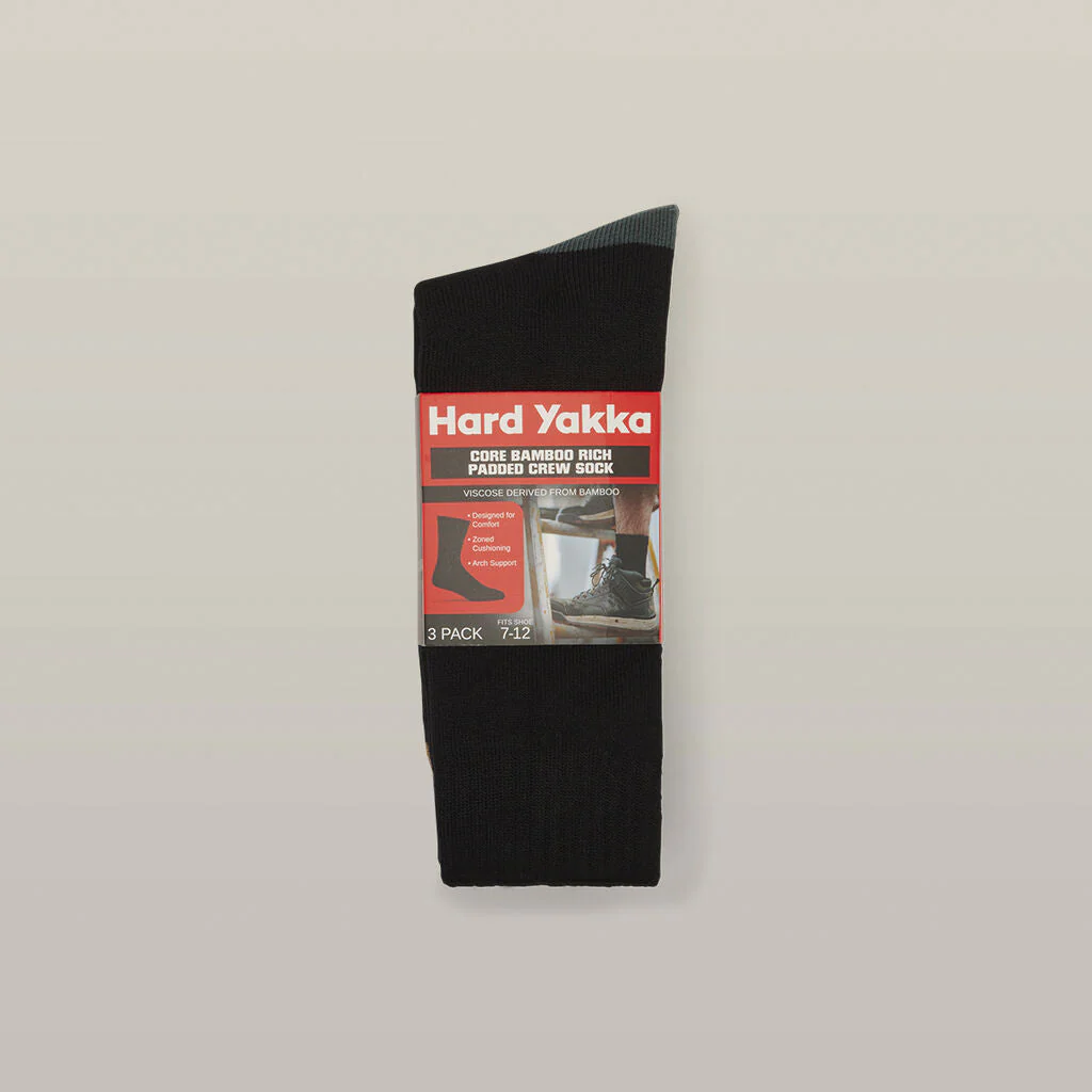 Hard Yakka Core Bamboo Rich Padded Crew Sock - 3 Pack (Y20015) - Image 8