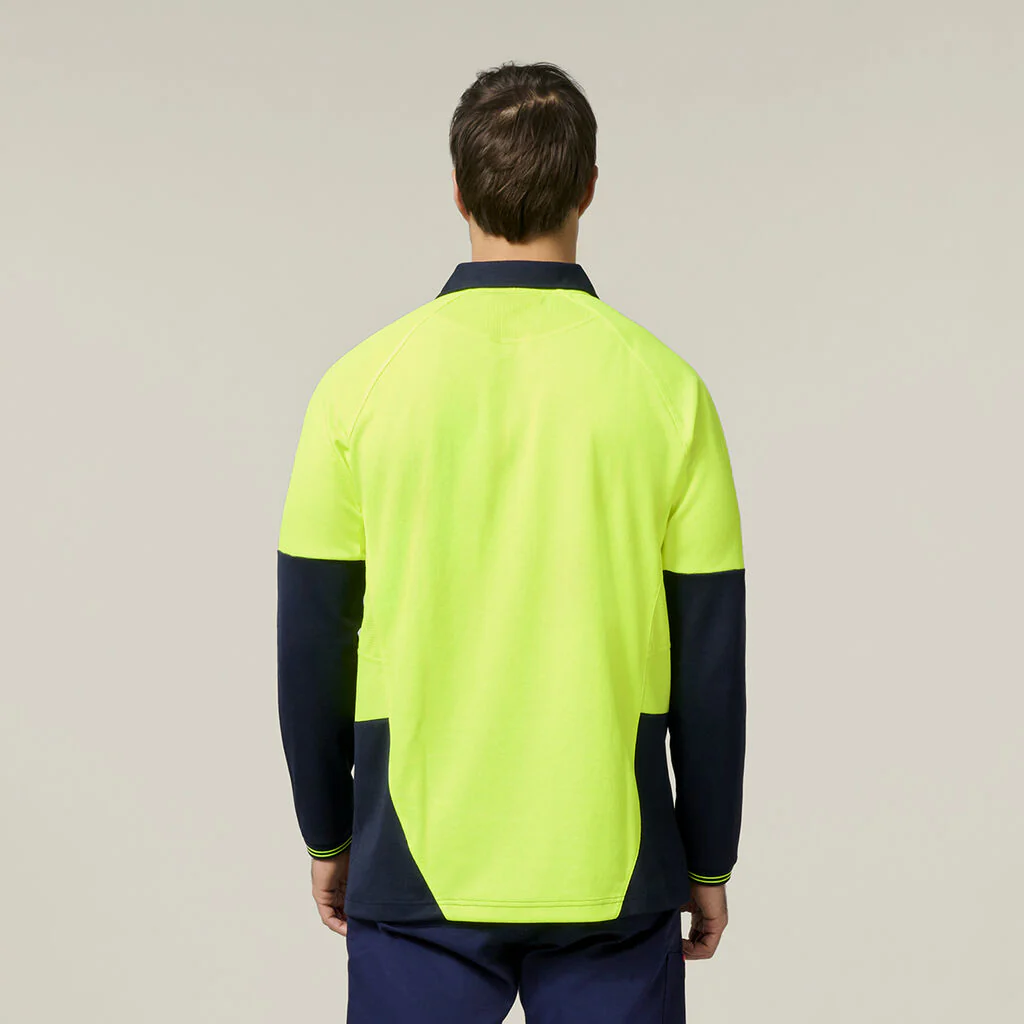 Hard Yakka Core Hi-vis 2 Tone Vented Long Sleeve Polo (Y11389) - Image 3