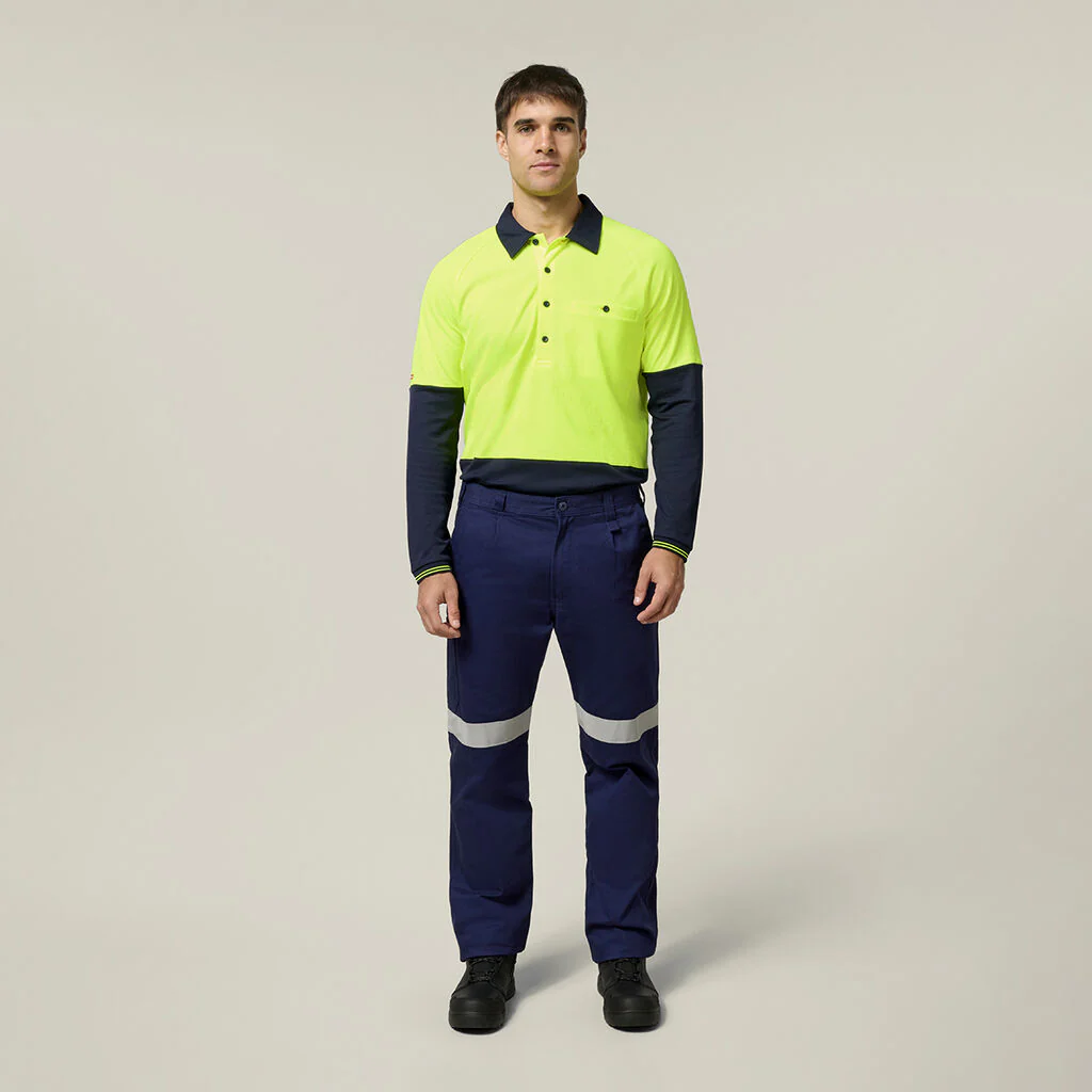 Hard Yakka Core Hi-vis 2 Tone Vented Long Sleeve Polo (Y11389) - Image 6