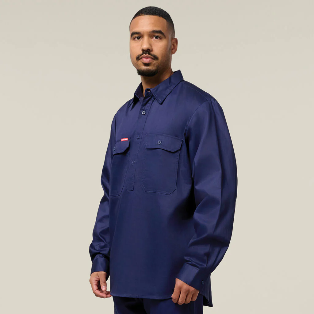 Hard Yakka Long Sleeve Closed Front Cotton Drill Work Shirt (Y07530) - Image 11