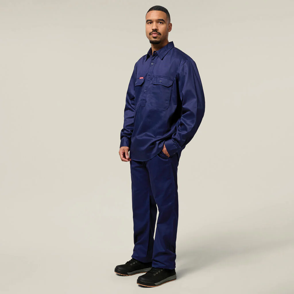 Hard Yakka Long Sleeve Closed Front Cotton Drill Work Shirt (Y07530) - Image 16