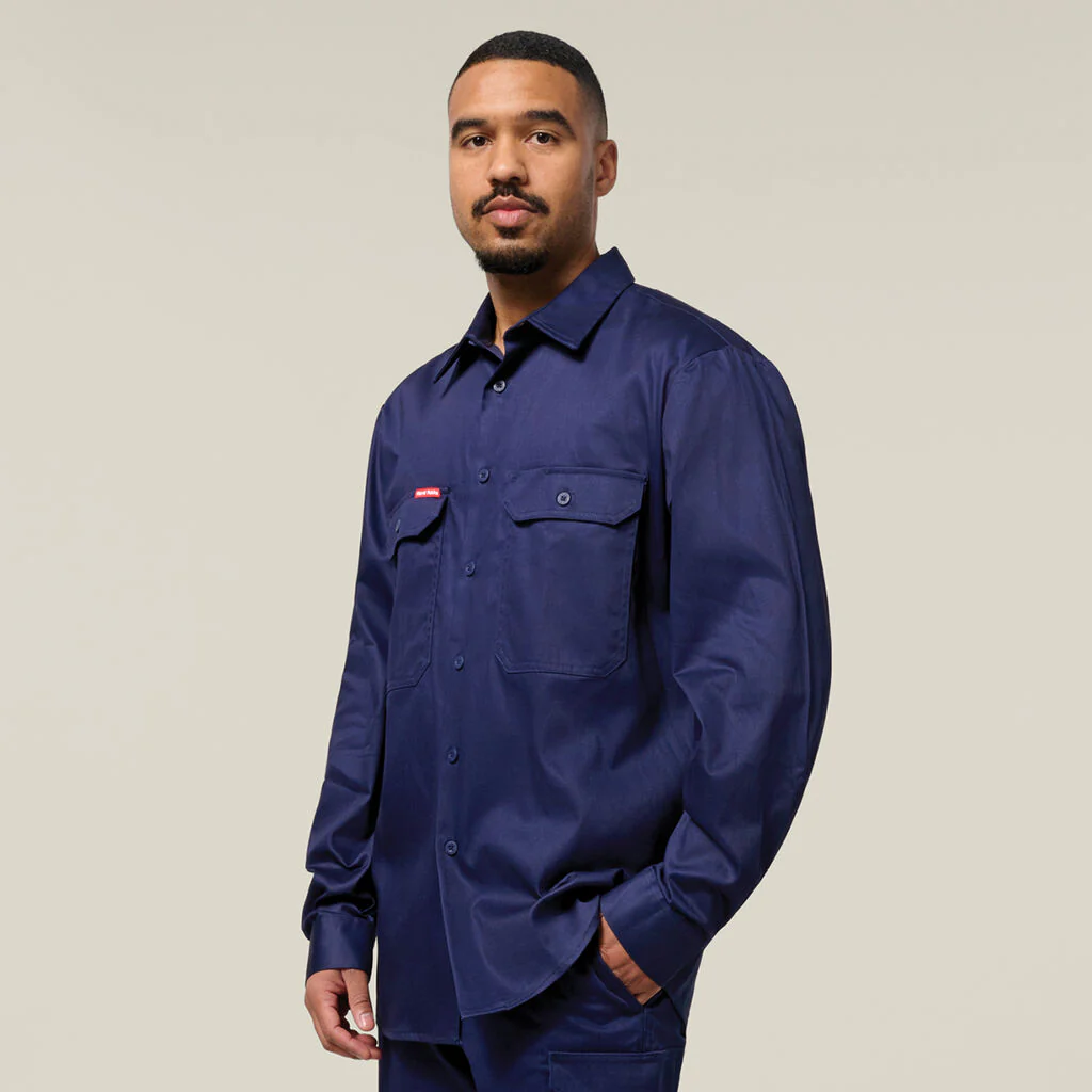 Hard Yakka Long Sleeve Open Front Cotton Drill Work Shirt (Y07500) - Image 20