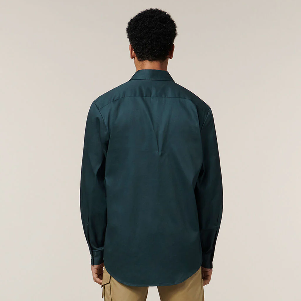 Hard Yakka Long Sleeve Open Front Cotton Drill Work Shirt (Y07500) - Image 3