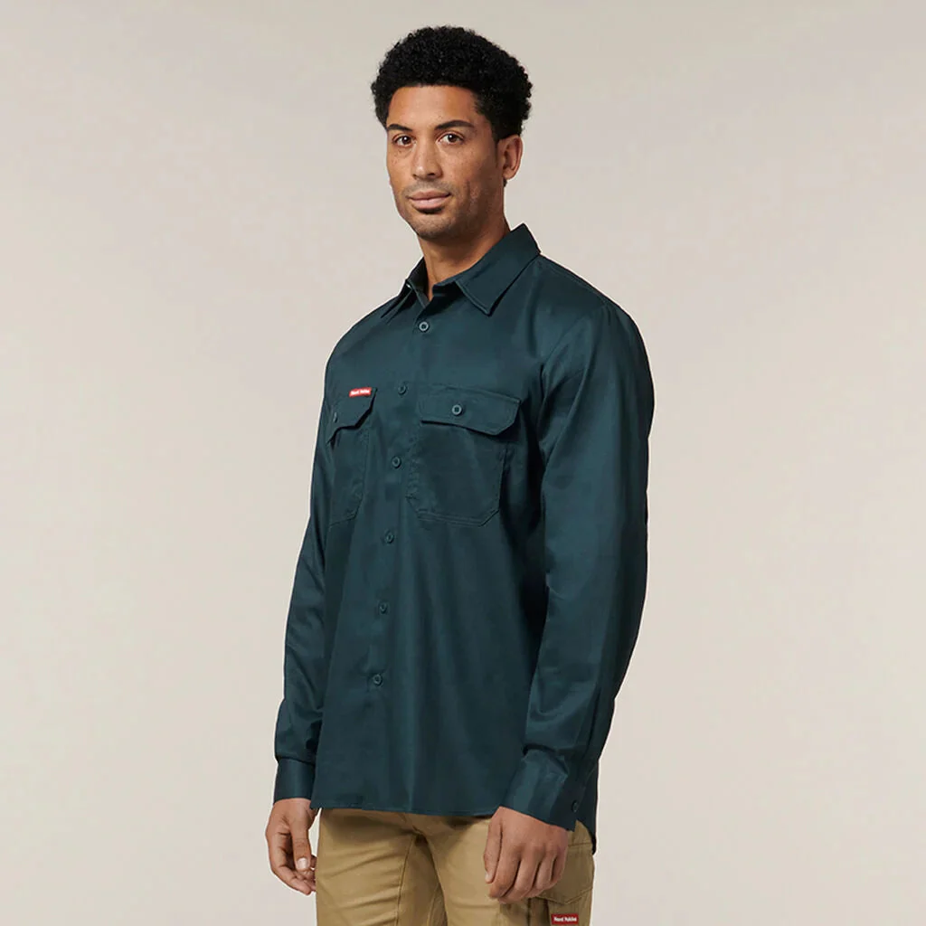 Hard Yakka Long Sleeve Open Front Cotton Drill Work Shirt (Y07500) - Image 4