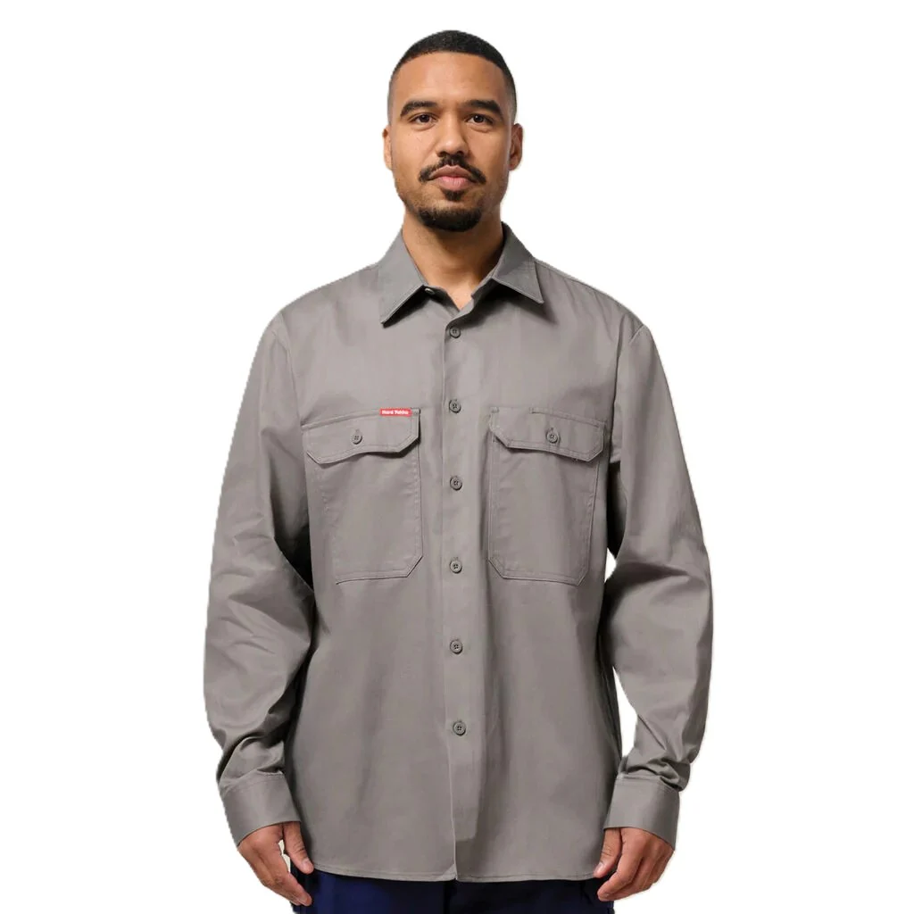 Hard Yakka Long Sleeve Open Front Cotton Drill Work Shirt (Y07500) - Image 7