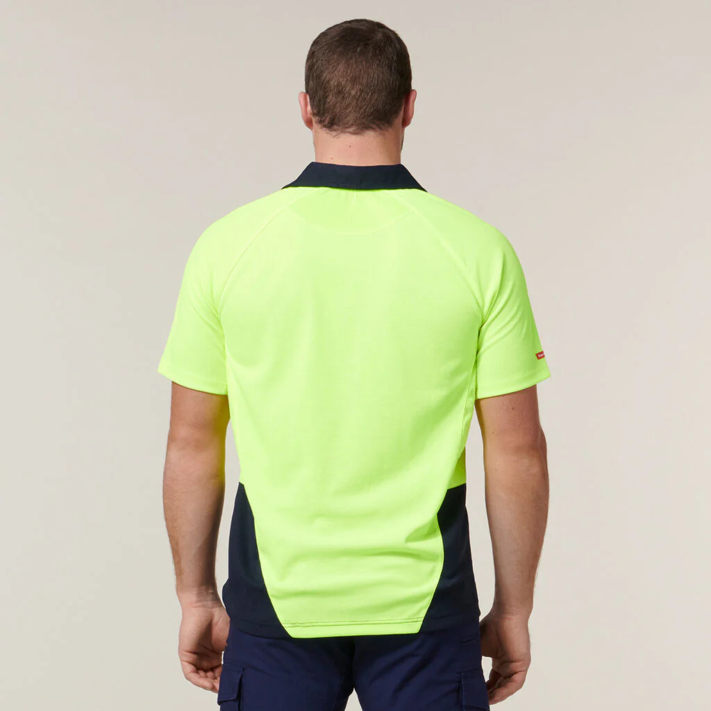 Hard Yakka Core Hi-Vis 2 Tone Vented Short Sleeve Polo (Y11396) - Image 3