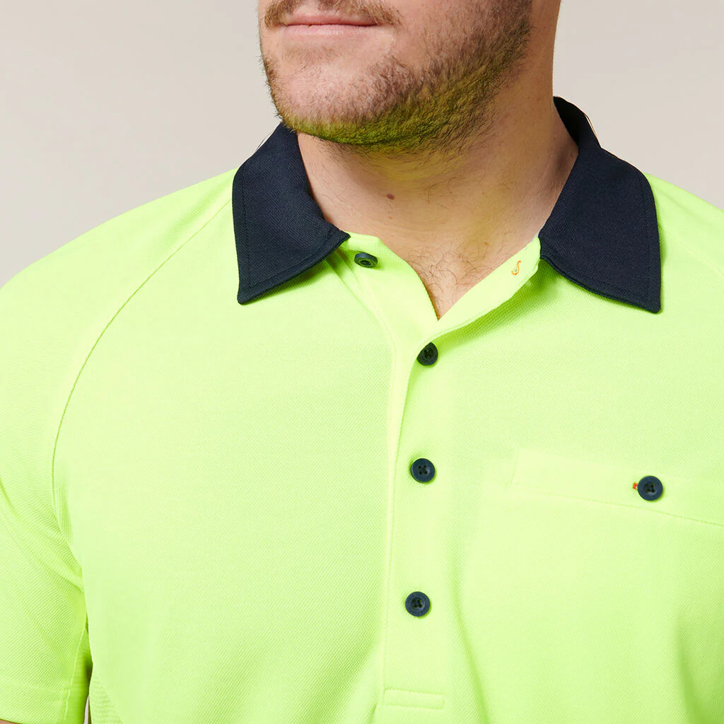 Hard Yakka Core Hi-Vis 2 Tone Vented Short Sleeve Polo (Y11396) - Image 4
