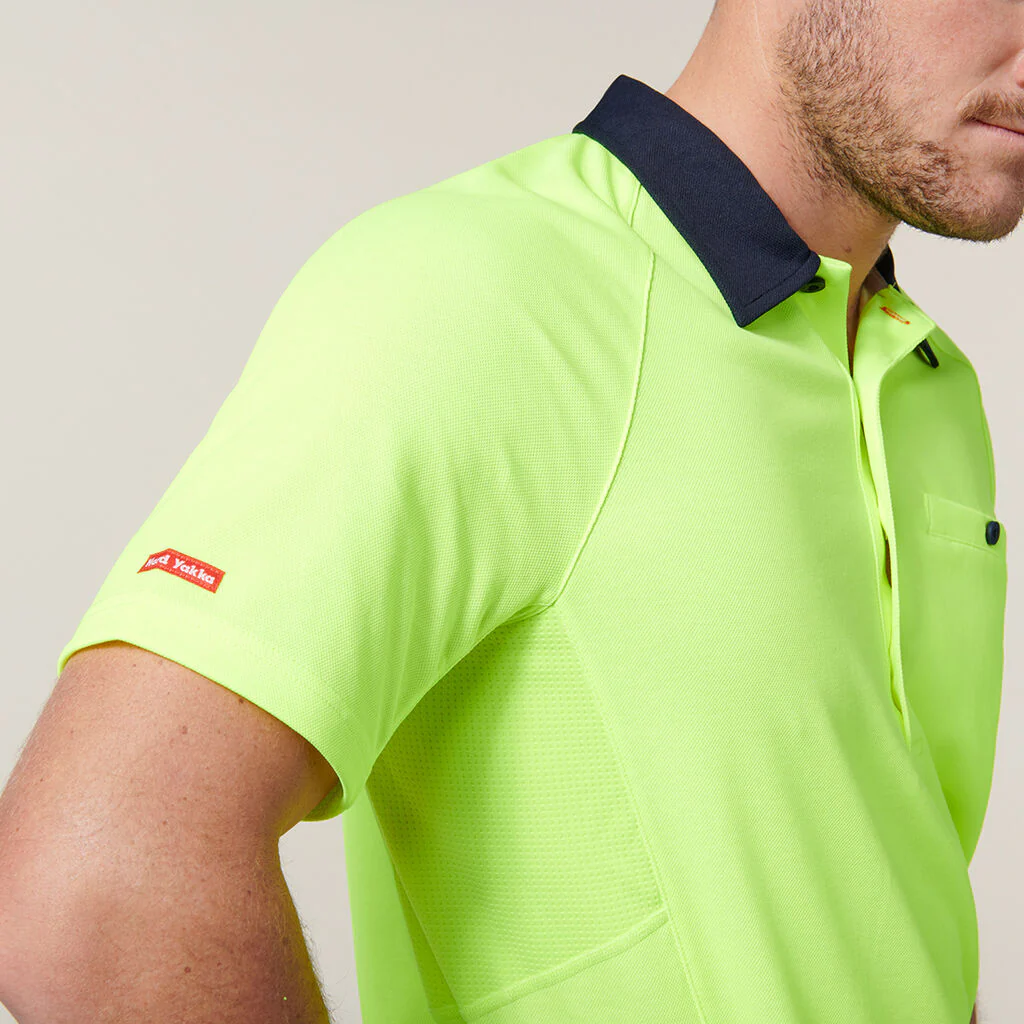 Hard Yakka Core Hi-Vis 2 Tone Vented Short Sleeve Polo (Y11396) - Image 5