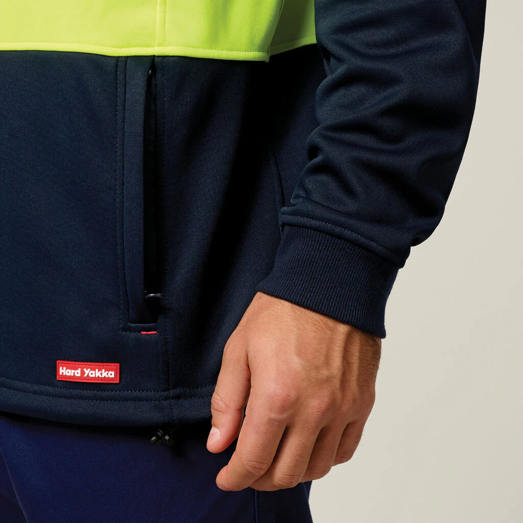 Hard Yakka Hi-Vis 2 Tone 1/4 Zip Brushed Fleece Jumper (Y19330) - Image 6