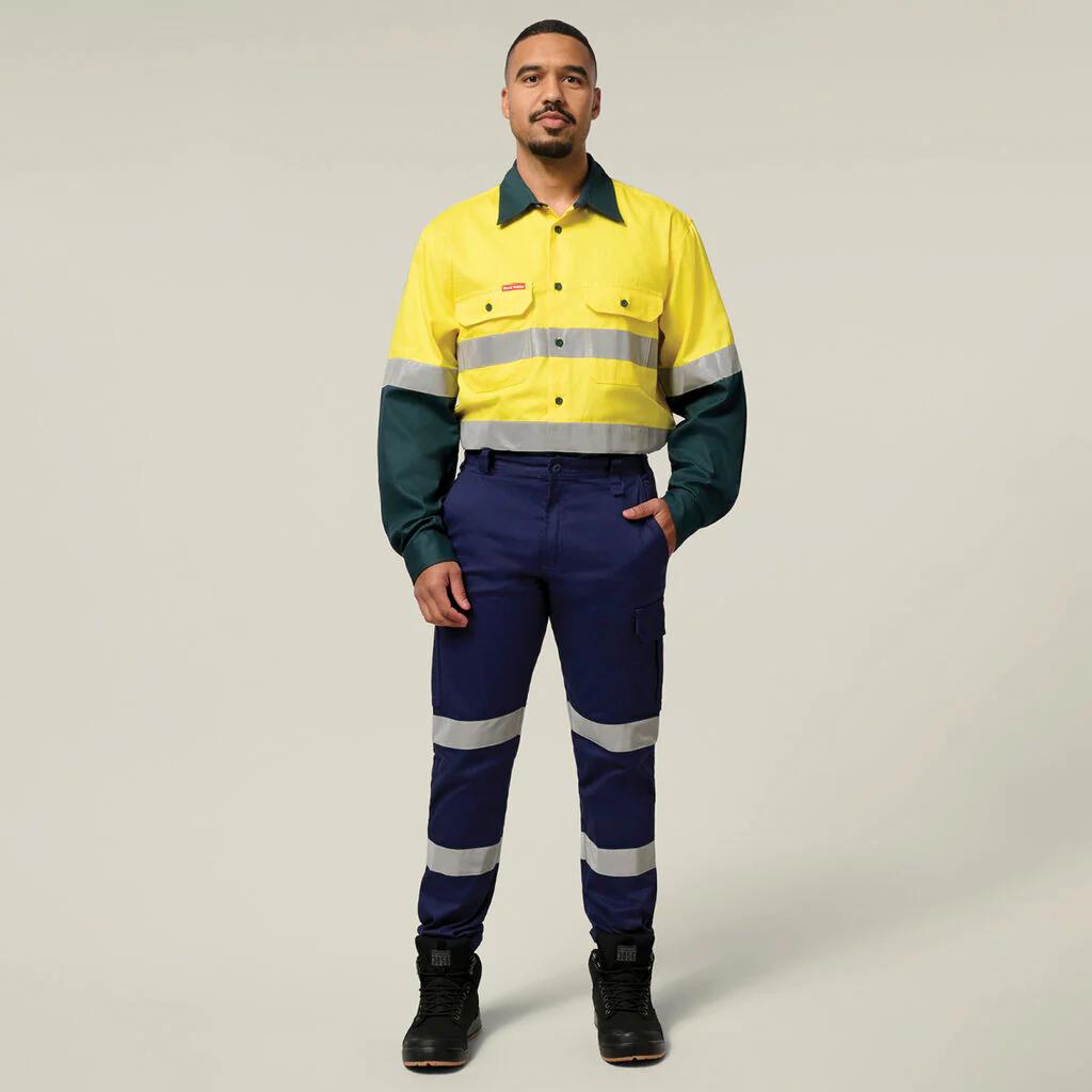 Hard Yakka Core Hi-Vis 2 Tone Taped Cotton Drill Shirt (Y04610) - Image 12