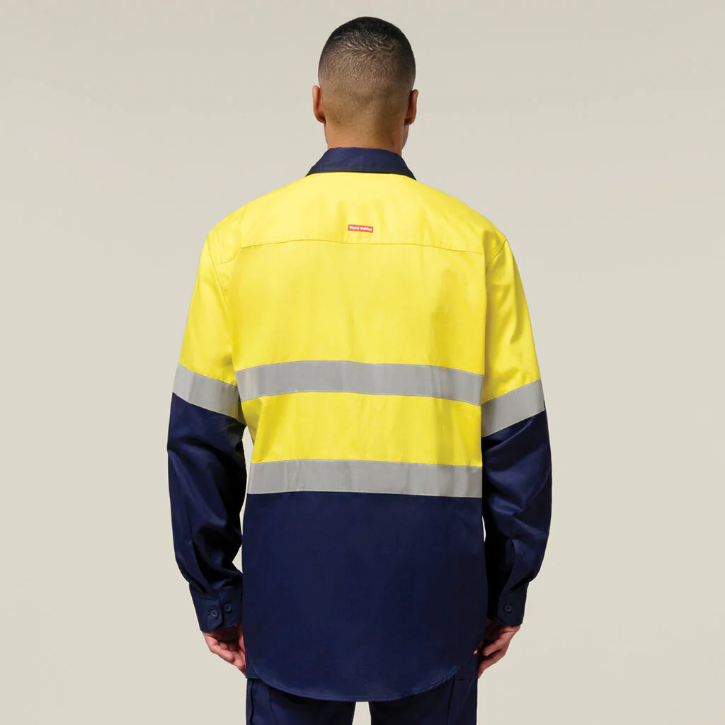 Hard Yakka Core Hi-Vis 2 Tone Taped Cotton Drill Shirt (Y04610) - Image 15