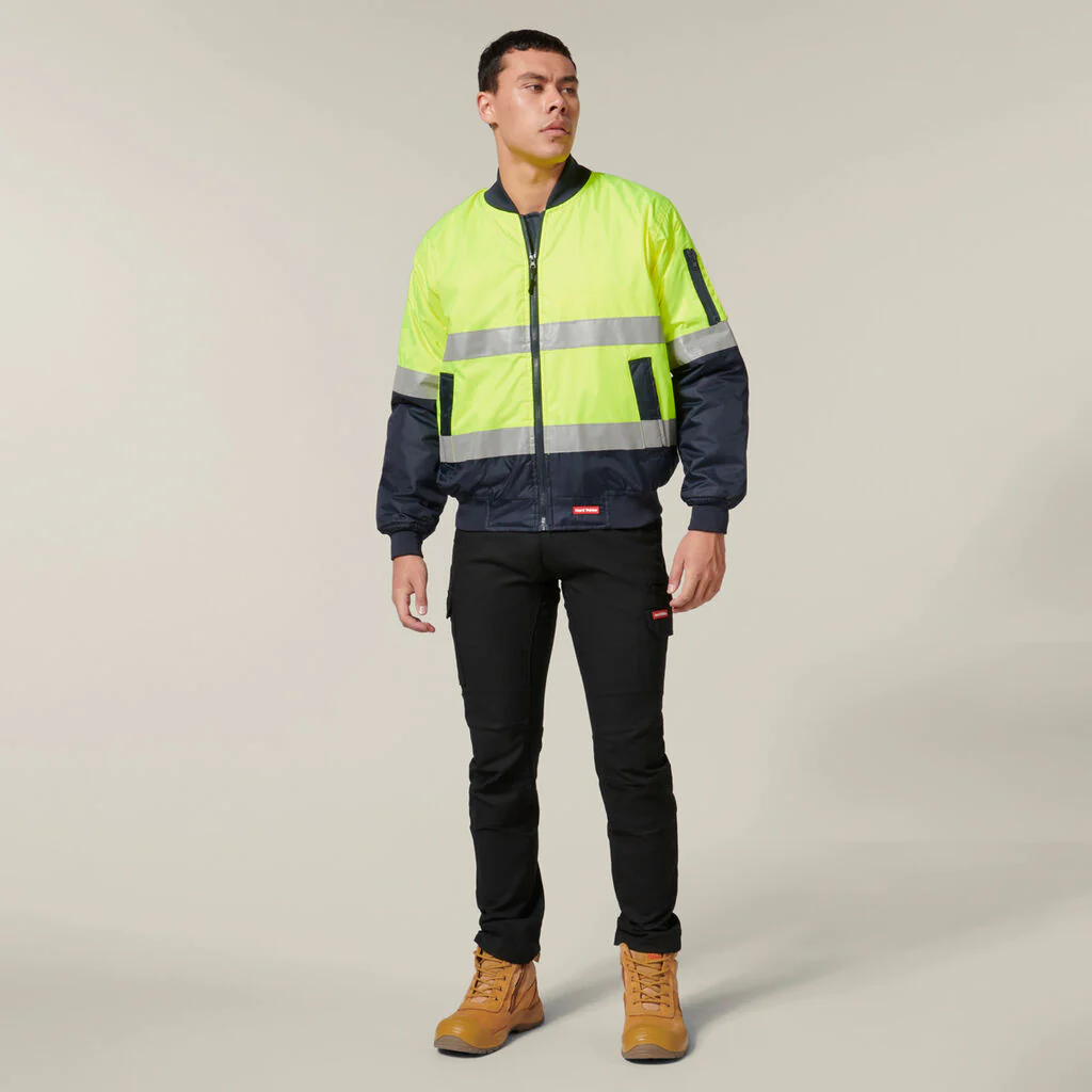 Hard Yakka Core Hi-Vis 2 Tone Taped Waterproof Bomber Jacket (Y06675) - Image 13