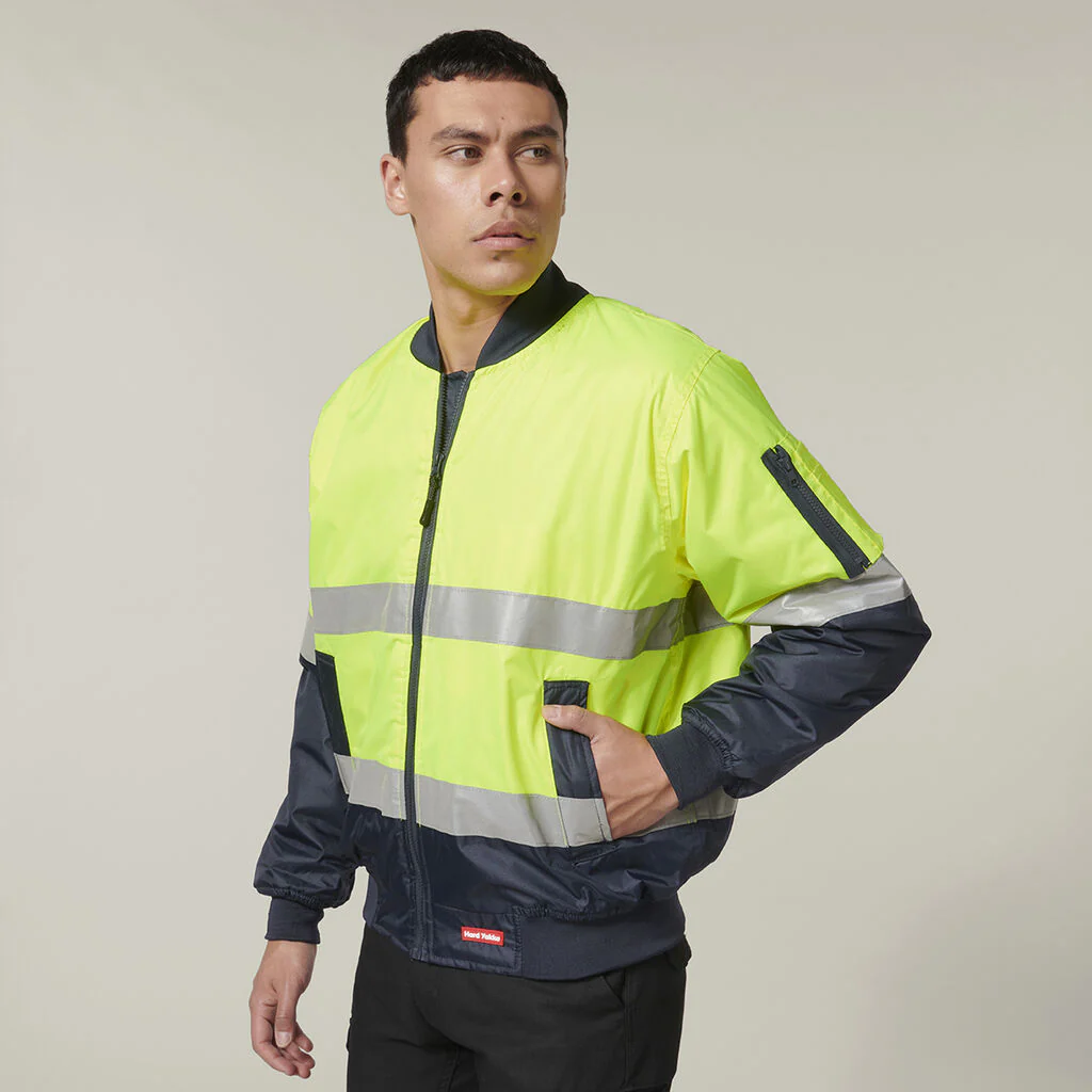 Hard Yakka Core Hi-Vis 2 Tone Taped Waterproof Bomber Jacket (Y06675) - Image 4