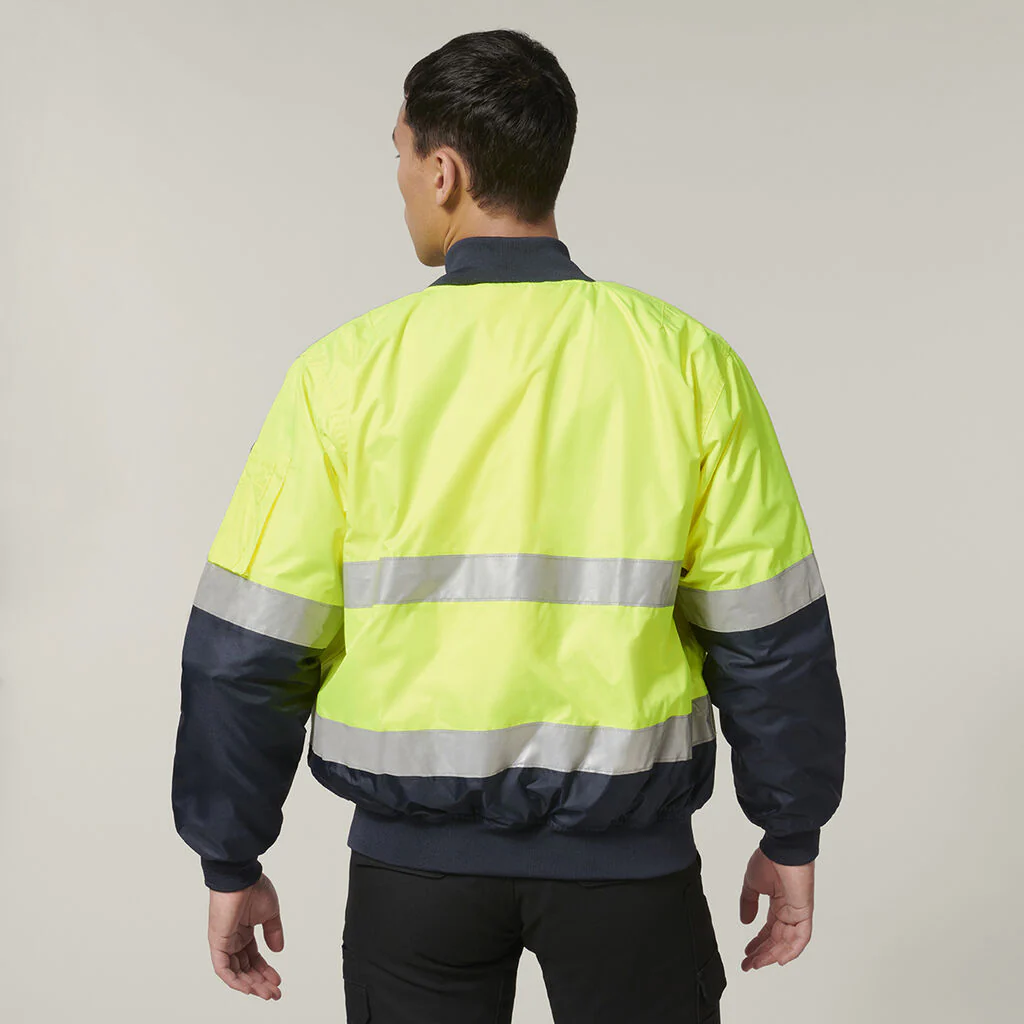 Hard Yakka Core Hi-Vis 2 Tone Taped Waterproof Bomber Jacket (Y06675) - Image 6