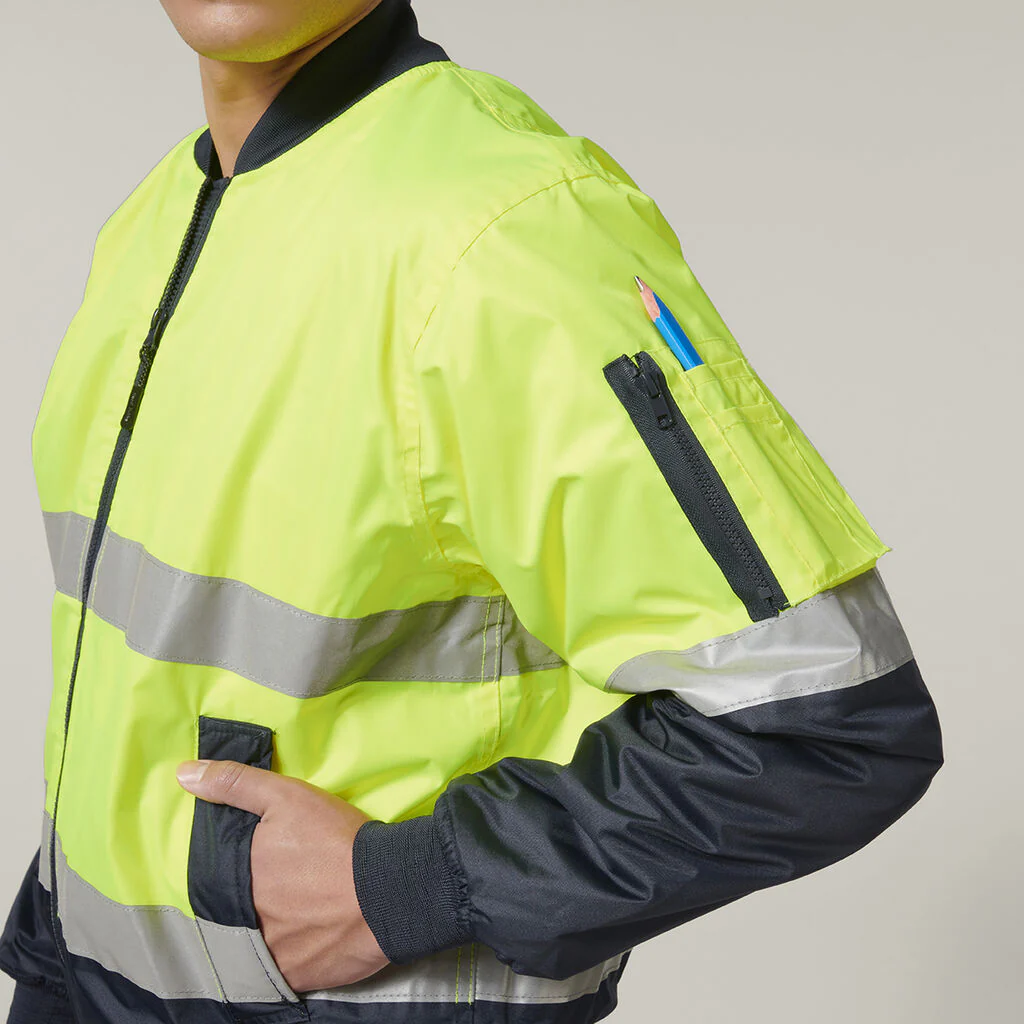 Hard Yakka Core Hi-Vis 2 Tone Taped Waterproof Bomber Jacket (Y06675) - Image 7