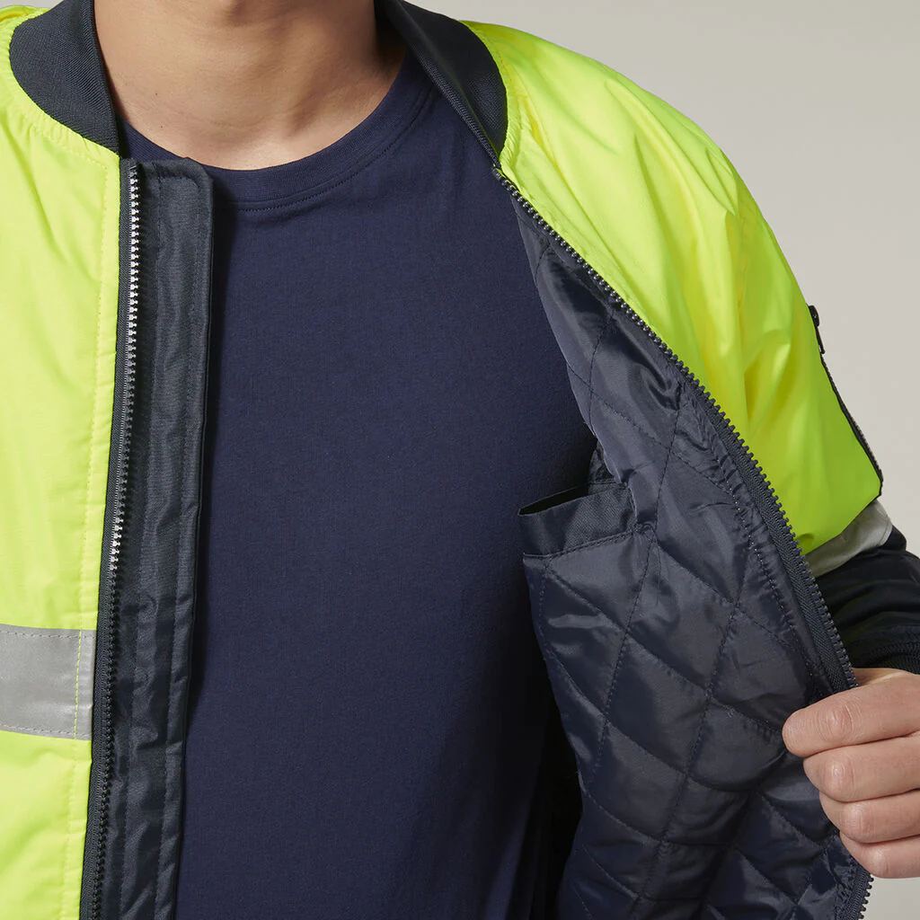 Hard Yakka Core Hi-Vis 2 Tone Taped Waterproof Bomber Jacket (Y06675) - Image 9