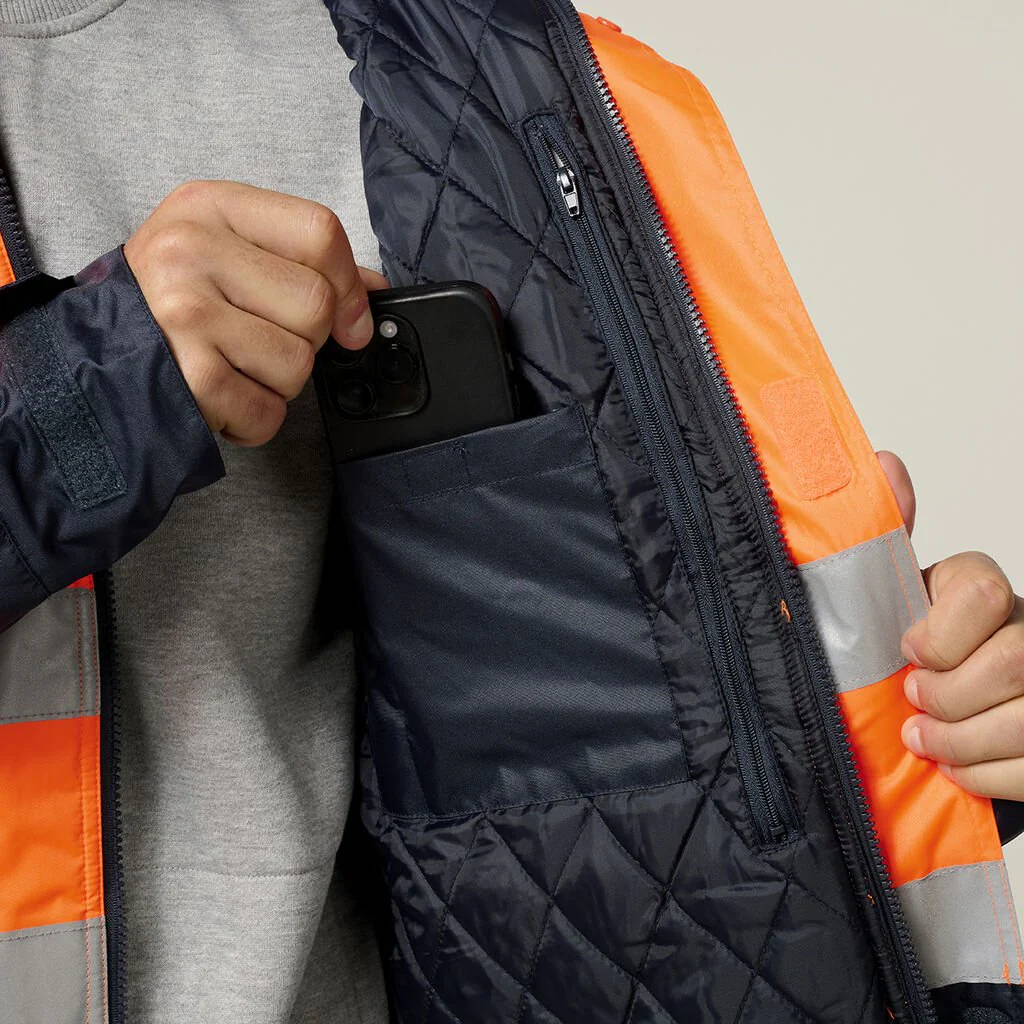Hard Yakka Core Hi-Vis 2 Tone Taped Quilted Waterproof Jacket (Y06685) - Image 10