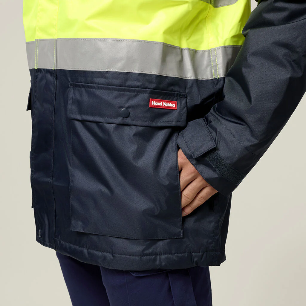 Hard Yakka Core Hi-Vis 2 Tone Taped Quilted Waterproof Jacket (Y06685) - Image 16