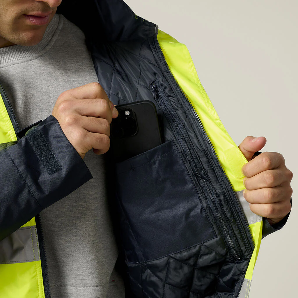 Hard Yakka Core Hi-Vis 2 Tone Taped Quilted Waterproof Jacket (Y06685) - Image 20