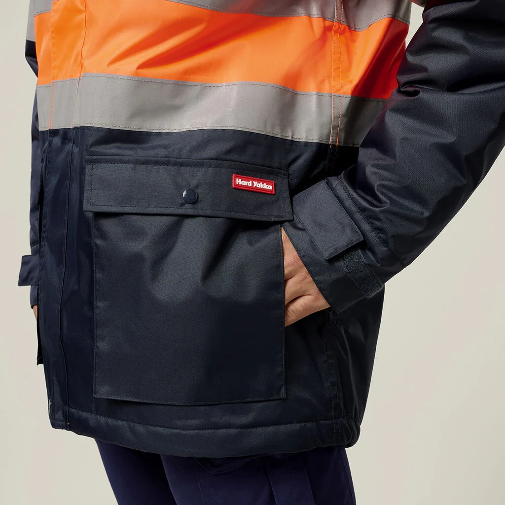 Hard Yakka Core Hi-Vis 2 Tone Taped Quilted Waterproof Jacket (Y06685) - Image 5