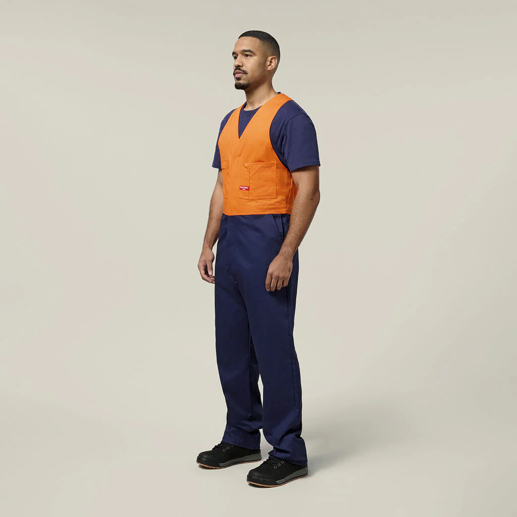 Hard Yakka Hi-Vis 2Tone Action Back Cotton Drill Overall (Y01526) - Image 2