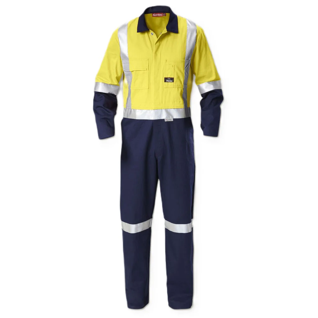 Hard Yakka Hi-Vis 2Tone Taped Cotton Drill Coverall (Y00262) - Image 3
