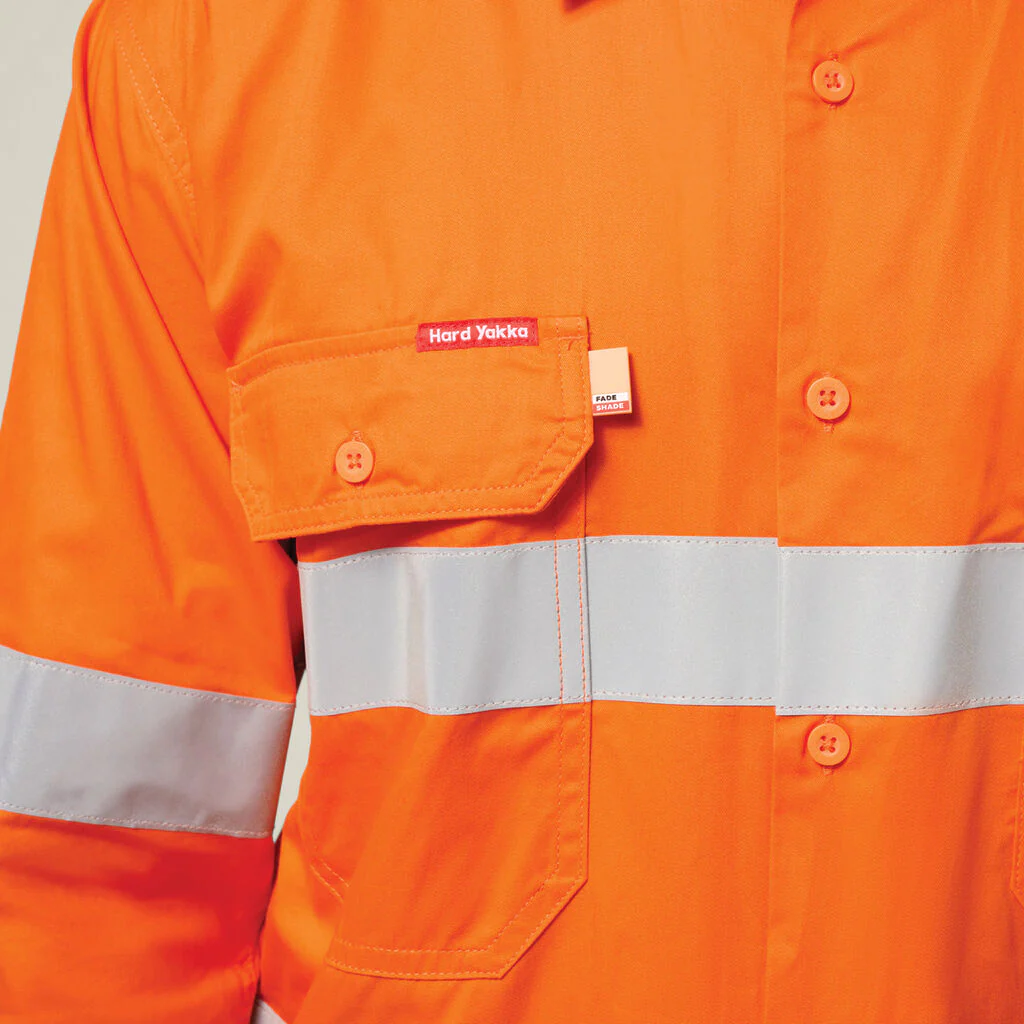 Hard Yakka Koolgear Hi-vis Taped Vented Cotton Twill Shirt (Y07996) - Image 4