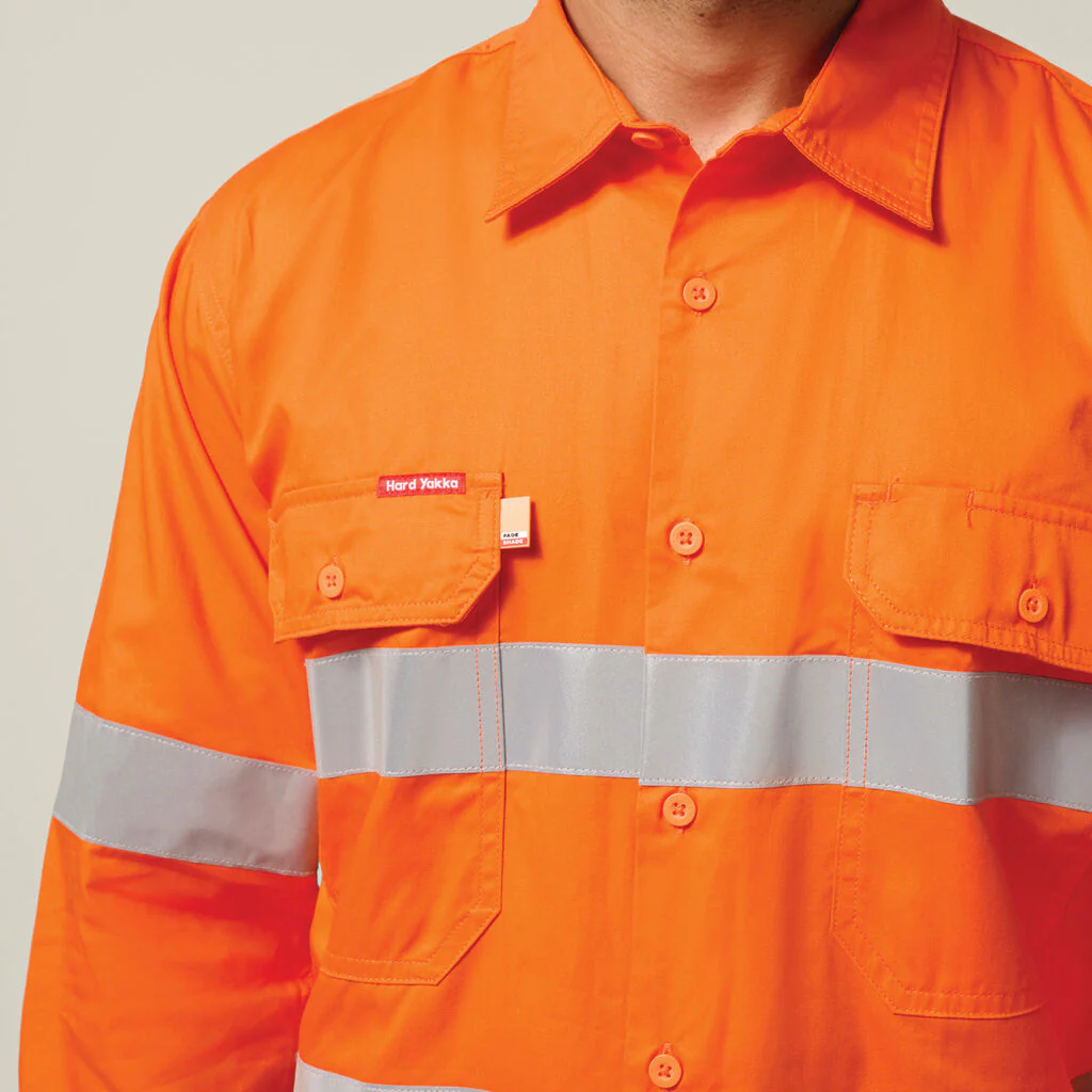 Hard Yakka Koolgear Hi-vis Taped Vented Cotton Twill Shirt (Y07996) - Image 5