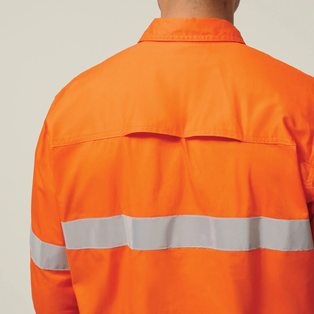 Hard Yakka Koolgear Hi-vis Taped Vented Cotton Twill Shirt (Y07996) - Image 6